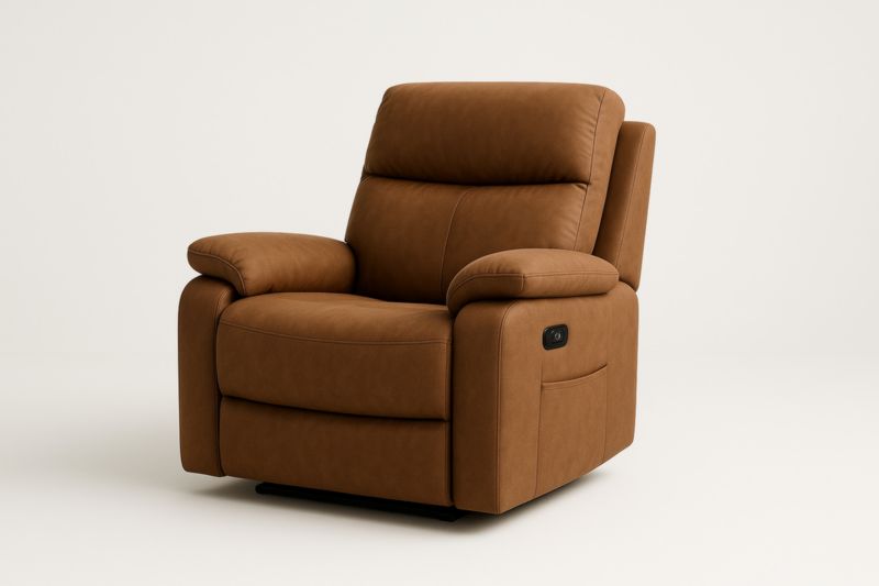 Fauteuil Relax Électrique en Cuir Synthétique Marron
