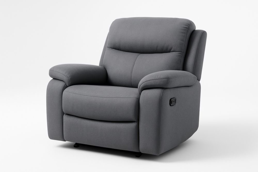 Fauteuil Relaxant Tissu Gris avec Mousse Polyuréthane