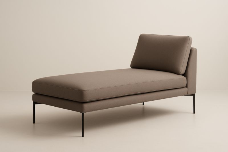 Méridienne en Tissu Marron avec Cadre en acier