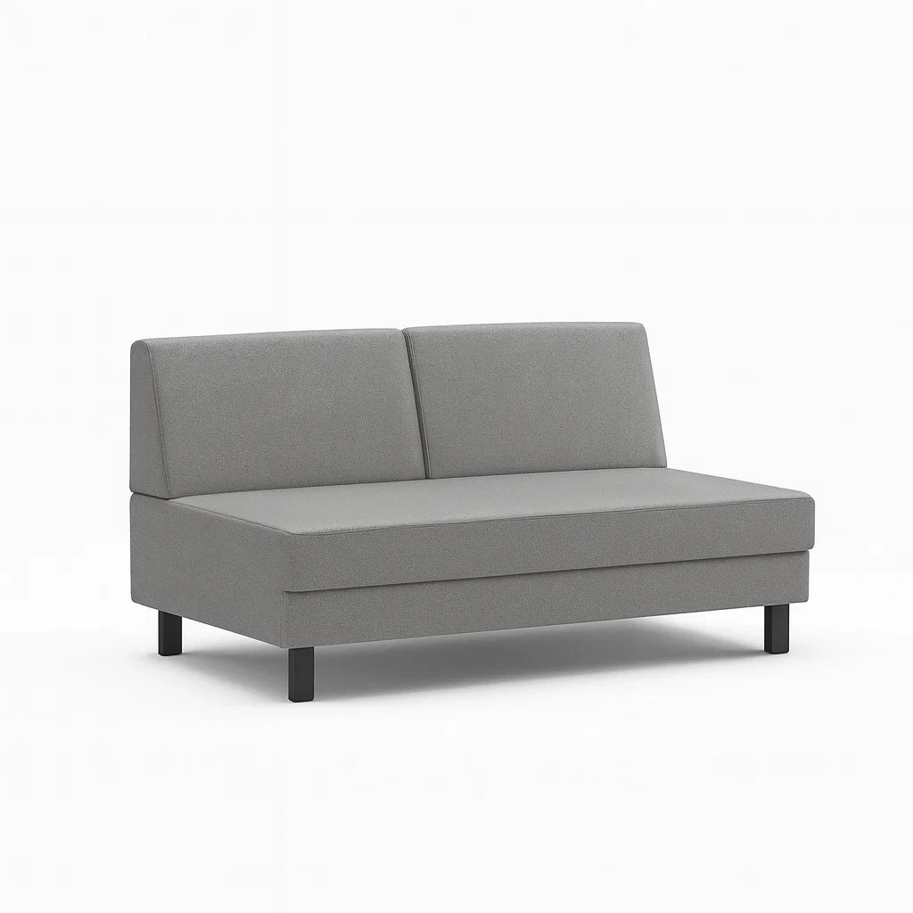 Sofa 2-sitzer aus polyesterstoff grau-nestlegend