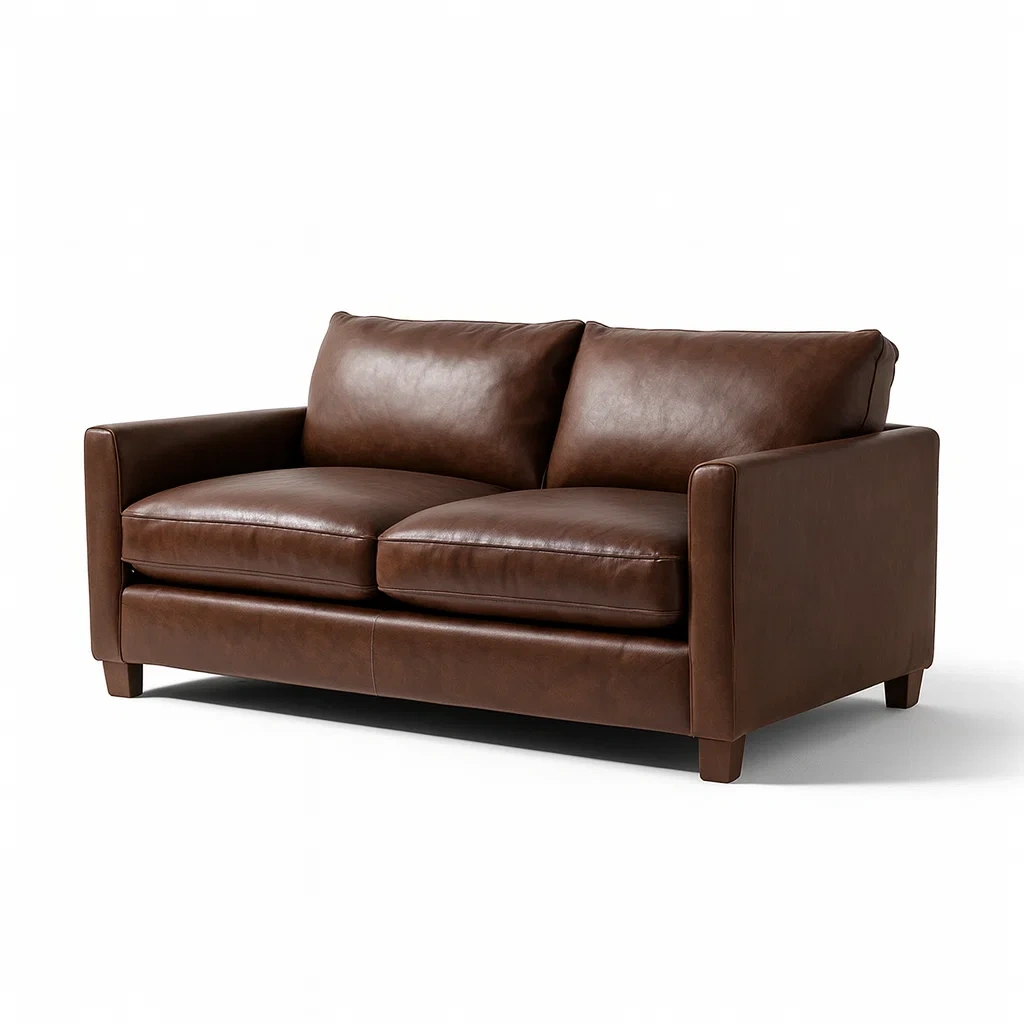 Sofa 2-sitzer aus leder braun-nestlegend