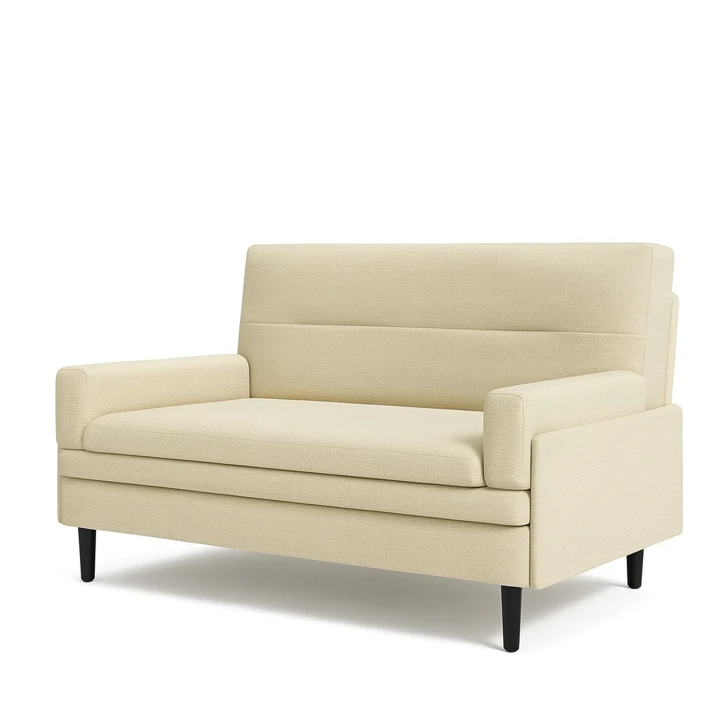 Sofa zweisitzer holzrahmen beige-nestlegend