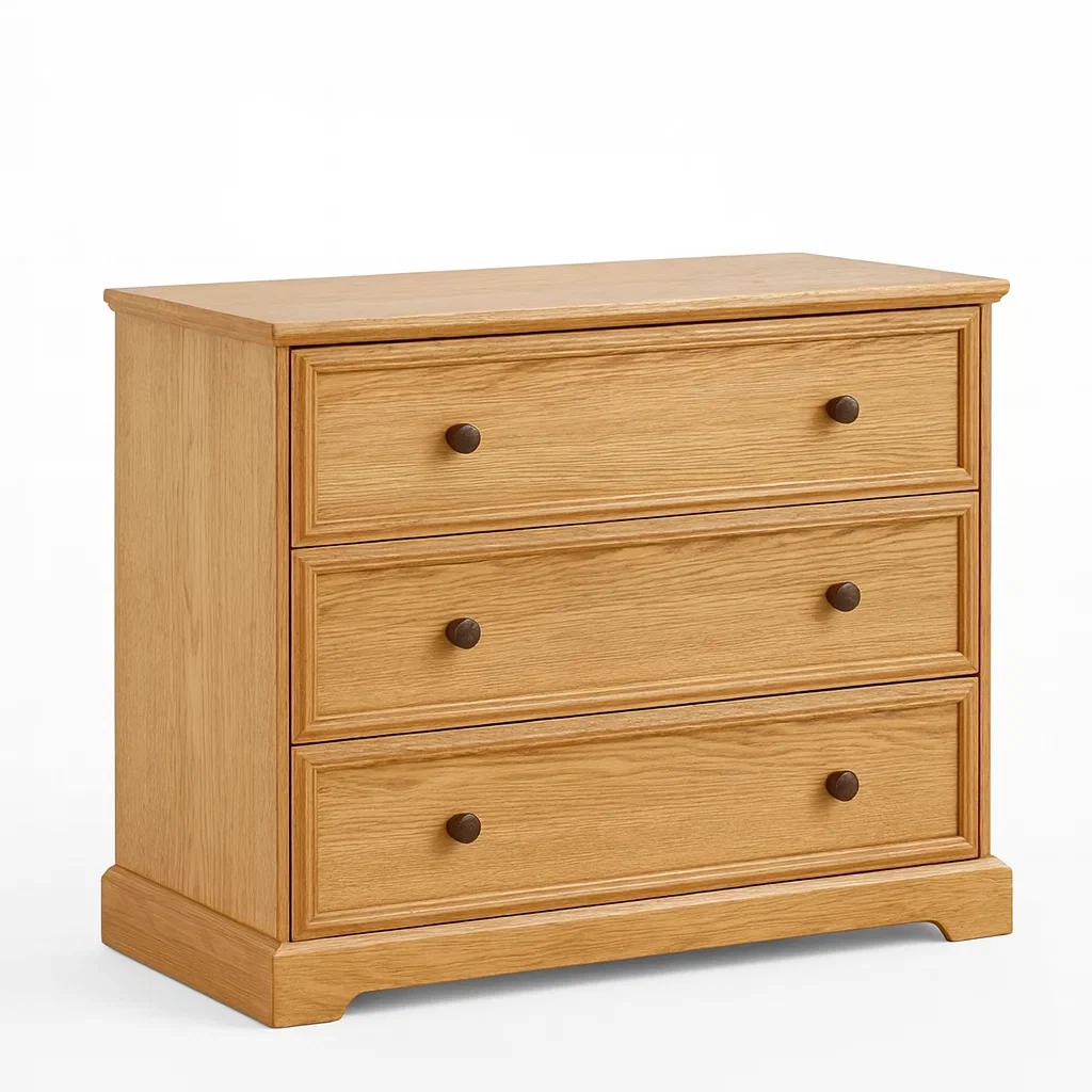 Schubladenkommode holz mit 3 schubladen aus eiche-nestlegend