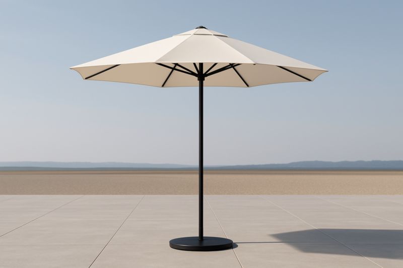 Parasol en acier et polyester beige