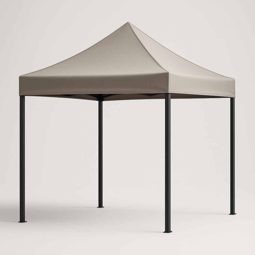 Tente pliante beige en polyester et aluminium 3x3 m