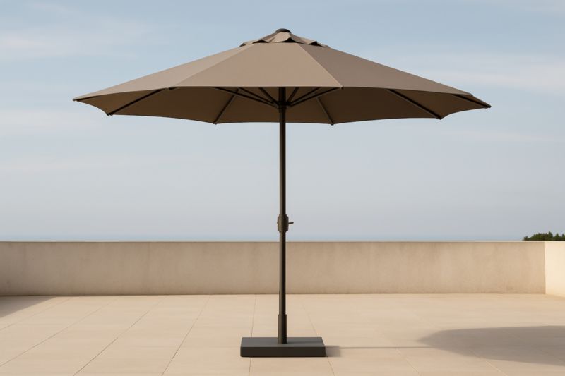 Parasol de jardin en polyester et aluminium Taupe