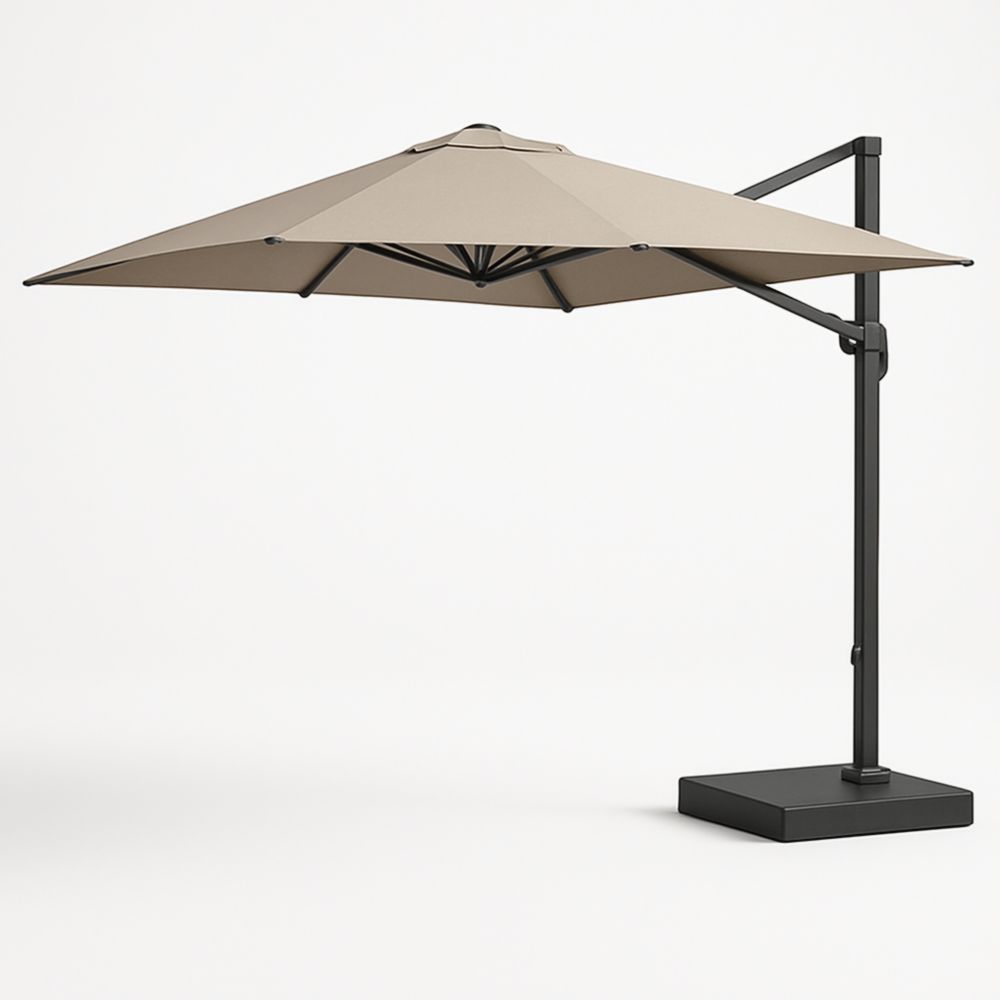 Parasol Déporté Beige 300 cm Polyester Aluminium