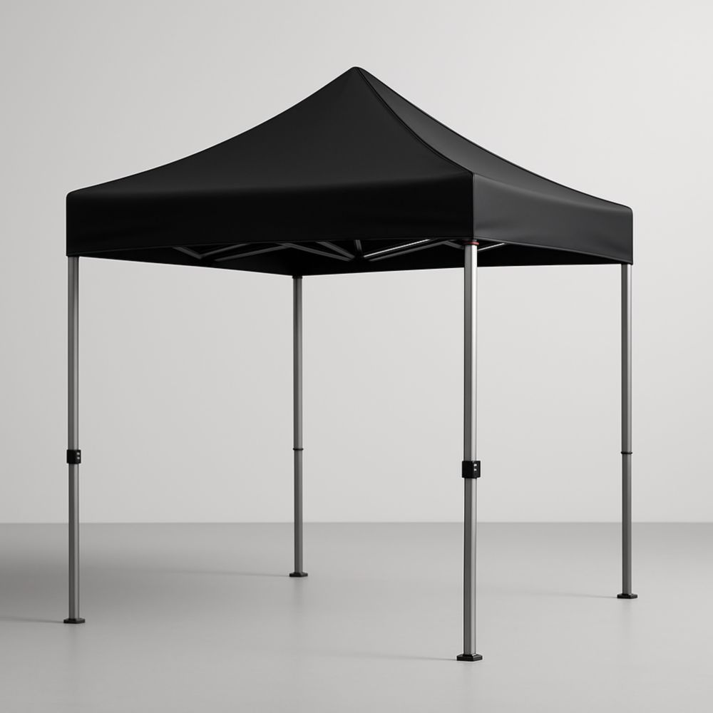 Tente pliable noire 3x3m en acier et polyester