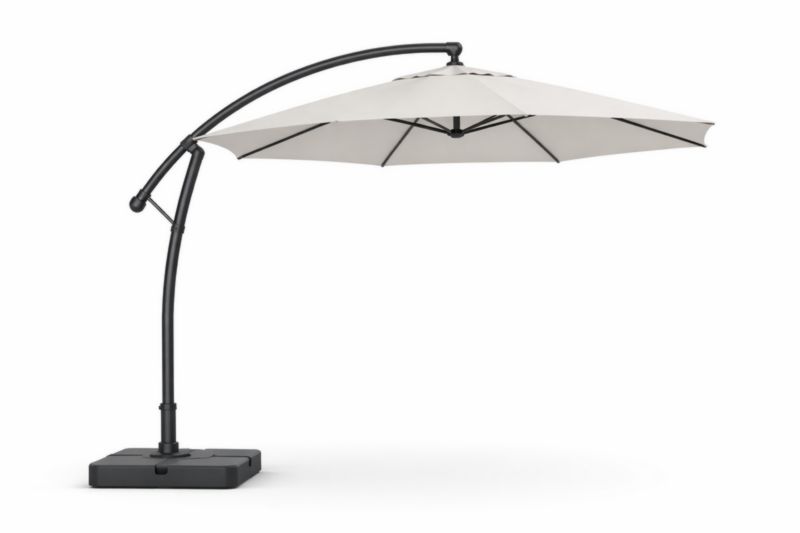 Parasol déporté rond en polyester avec support en acier 300 cm