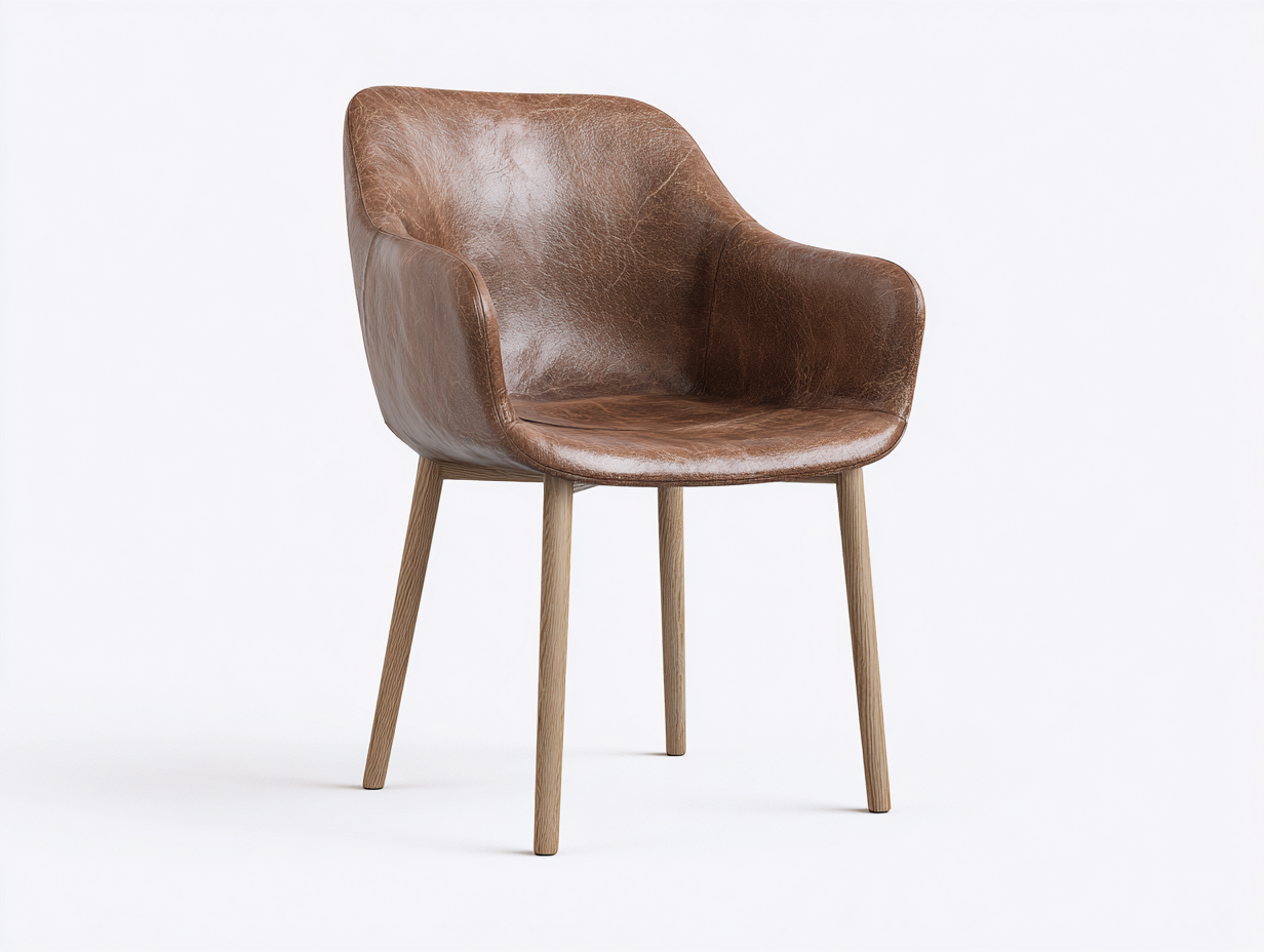 Esszimmerstühle - Kunstleder-Holz - 54x62x86 cm - Braun - Moderner Stil-Pinegonest