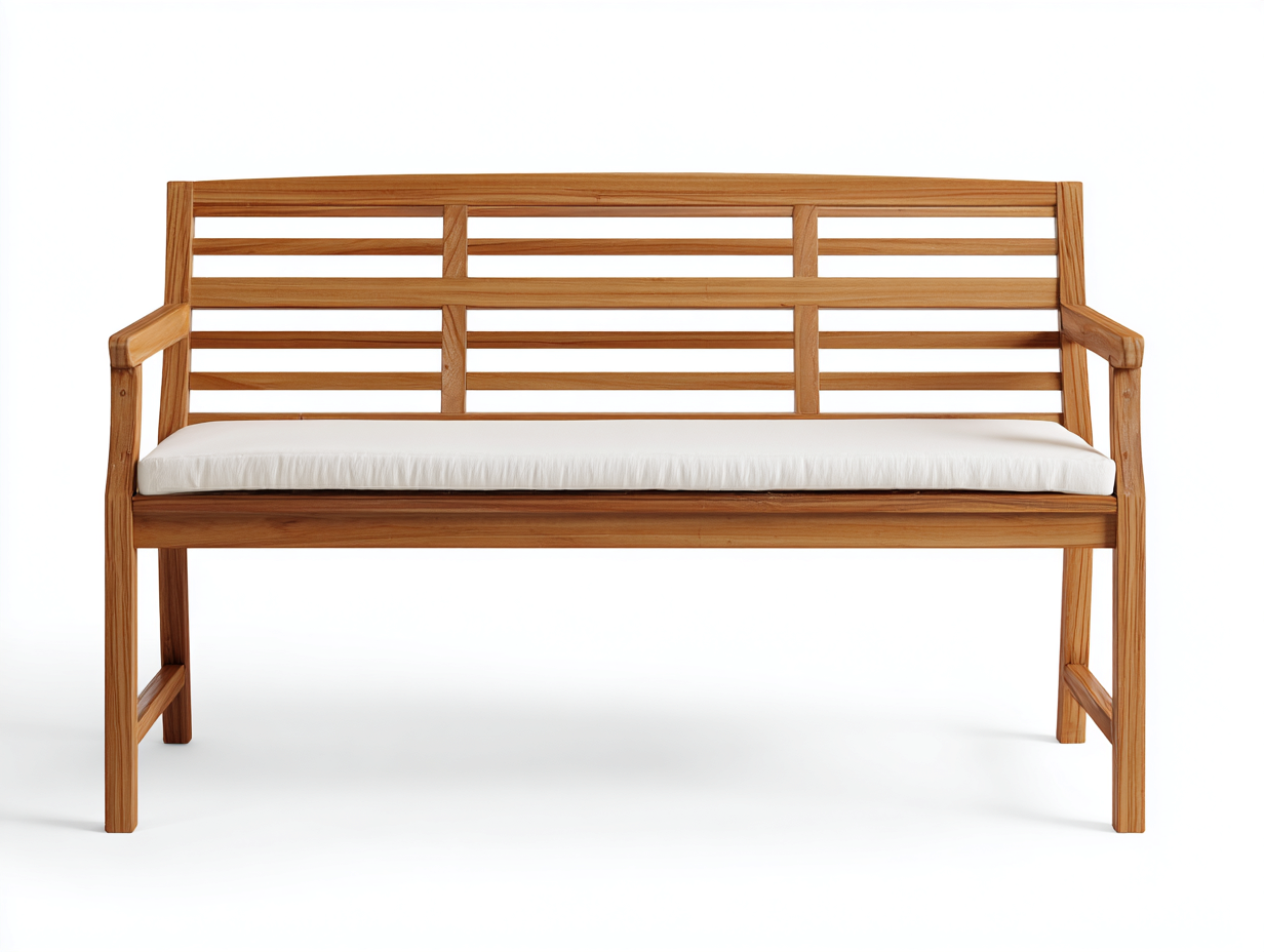 Gartenbank-Holz-136x61x91 cm-Natur-Weiß-Zeitloser Landhausstil-Pinegonest