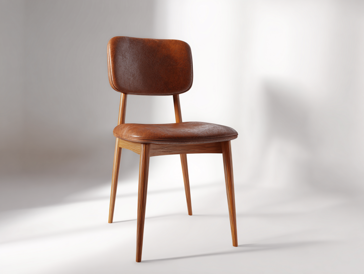 Esszimmerstühle - Kunstleder-Holz - 46x54x83 cm - Braun - Moderner Stil-Pinegonest