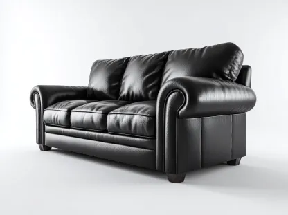 Sofás 3 plazas tapizado cuero sintético estructura madera 210x90x90 cm - Negro - Diseño clásico-Pineuphome