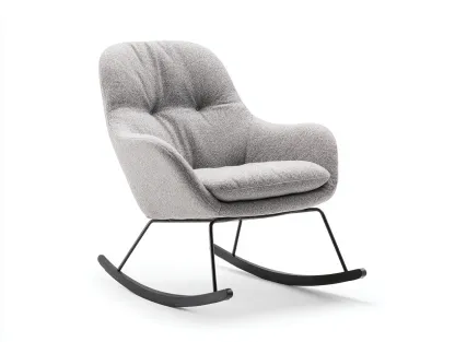 Mecedoras tapizada tela bouclé 72x88x96 cm gris claro para salón - diseño moderno-Pineuphome