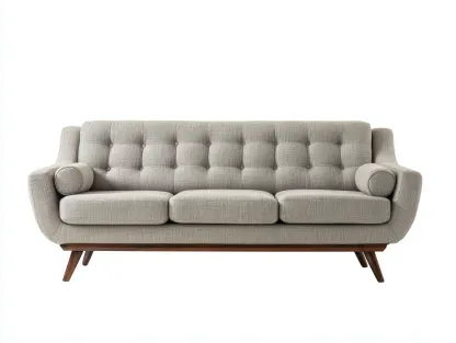 Sofás 3 plazas tapizado con patas de madera 210x90x88 cm - beige - estilo moderno confortable-Pineuphome