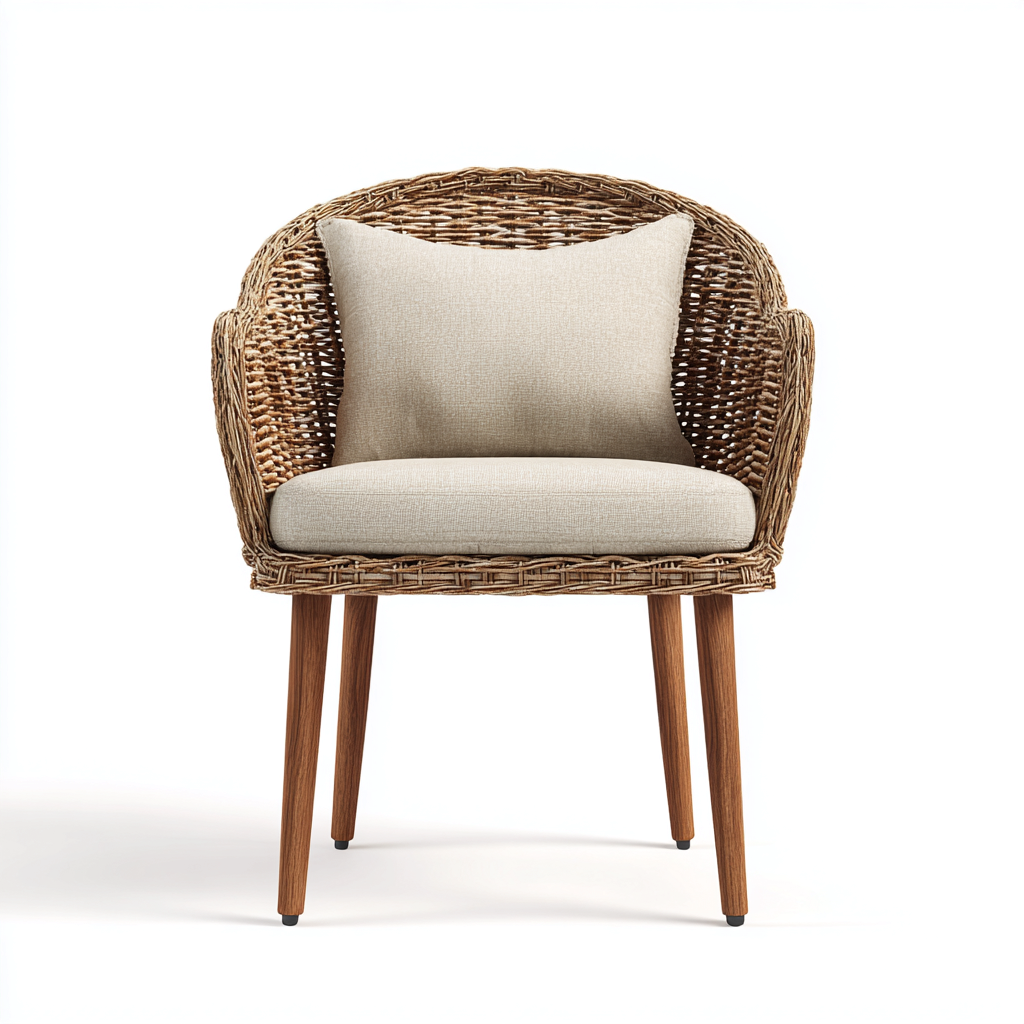 Sedie da giardino-rattan-legno massello-58x60x82 cm-marrone-beige-design naturale-Oakmyyard