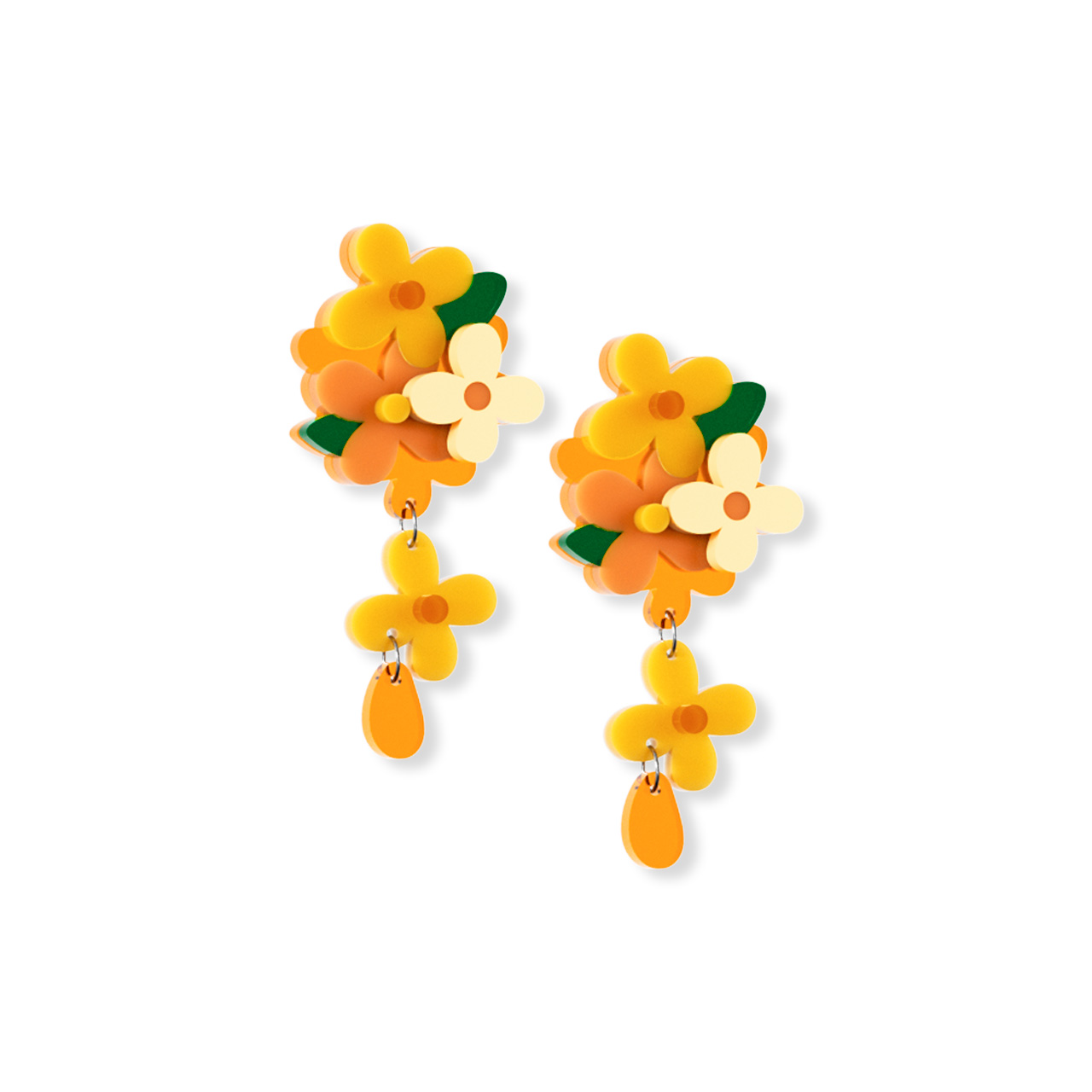 Yannise Acrylic Handmade Multi-Layer Osmanthus Earrings