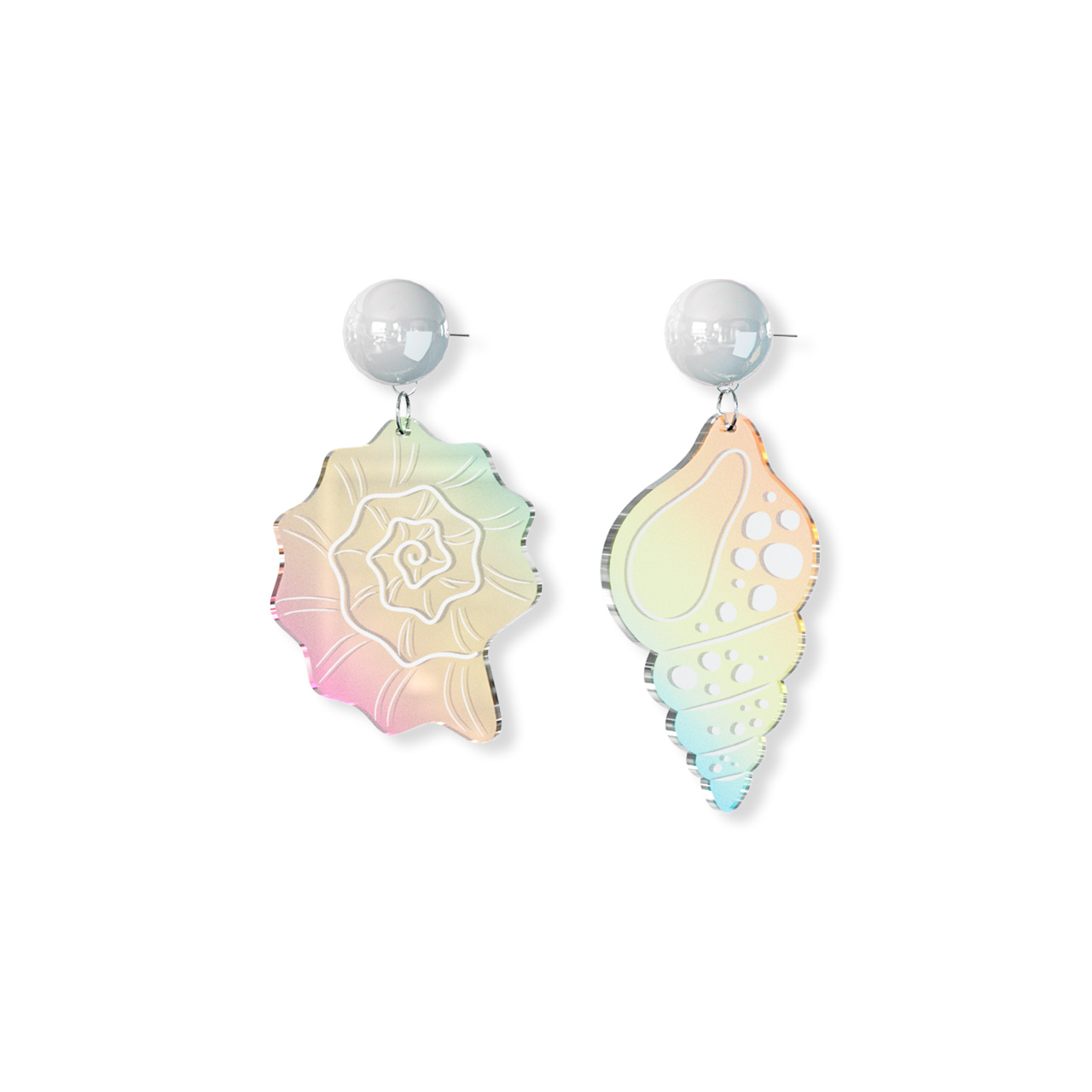 Maladoxo Acrylic Handmade Pearl Conch Holiday Earrings