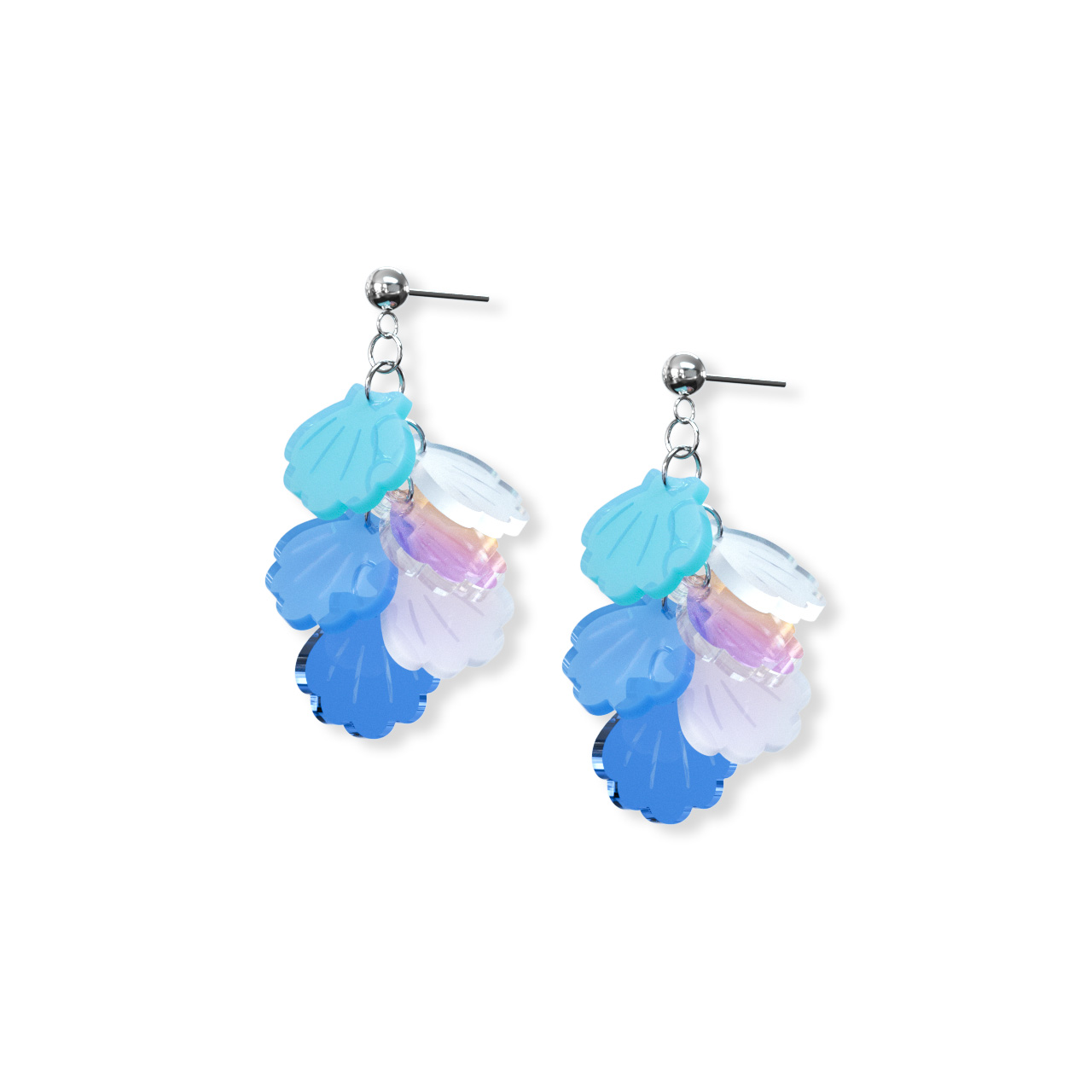 Quavous Acrylic Handmade 3D Shell Earrings