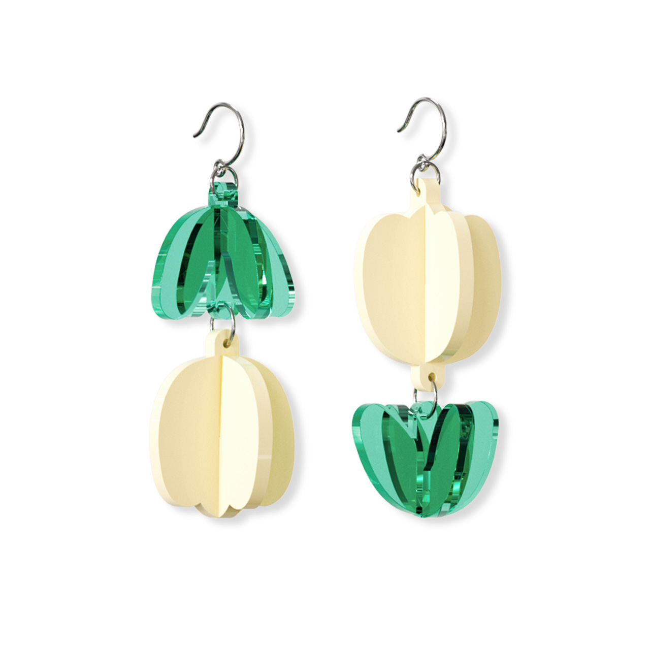 Pilanes Acrylic Handmade 3D Tulip Earrings