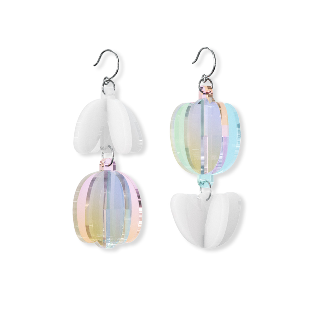 Pilanes Acrylic Handmade 3D Tulip Earrings
