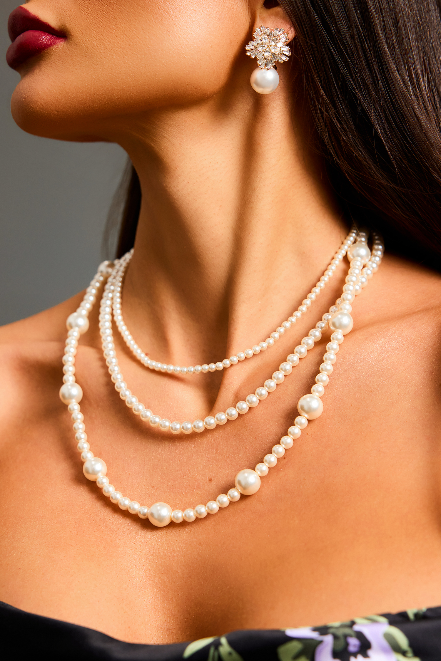 Irisso Diamond Pearl Earrings