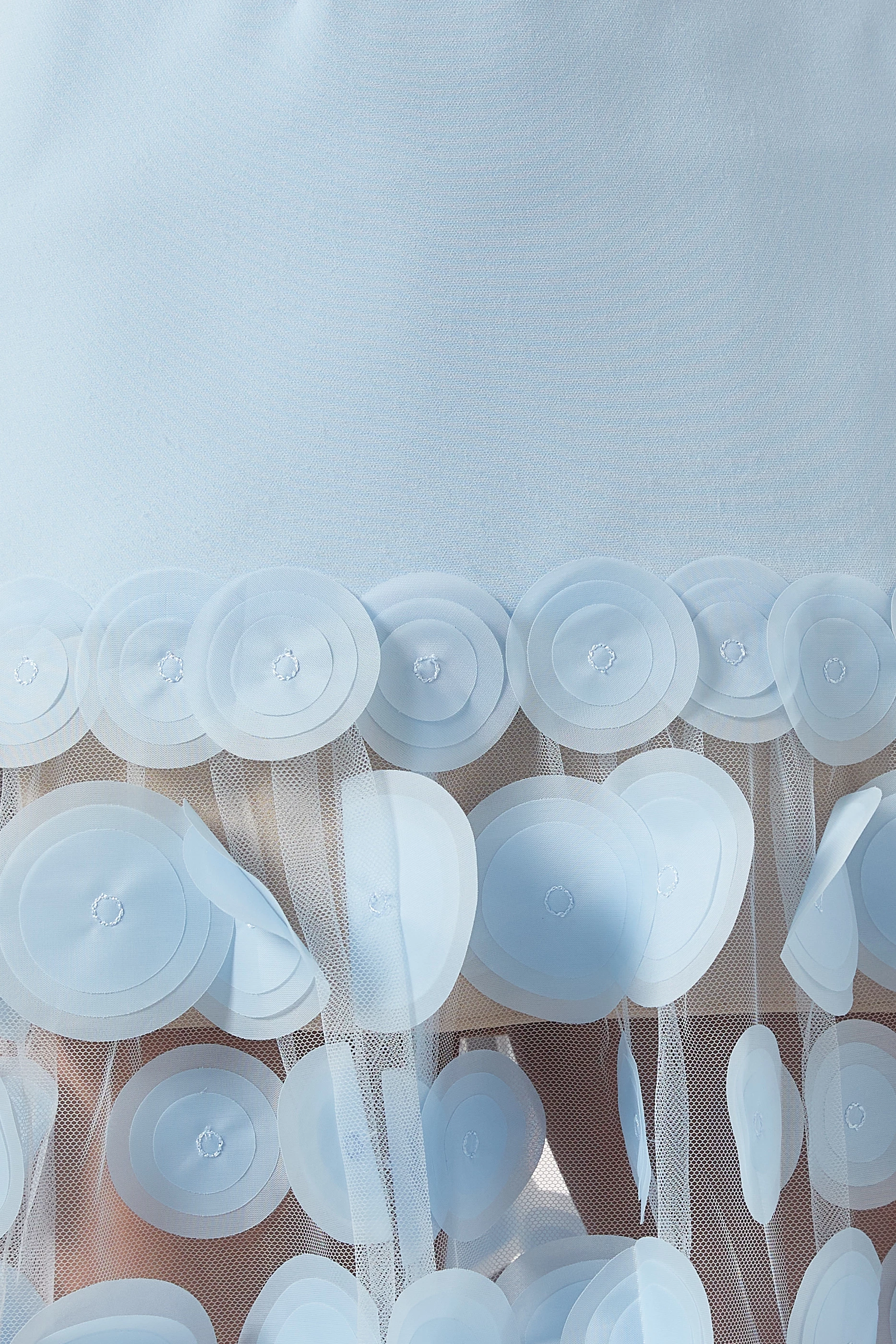 Fizzay Strapless Dot Mesh Maxi Dress In Blue