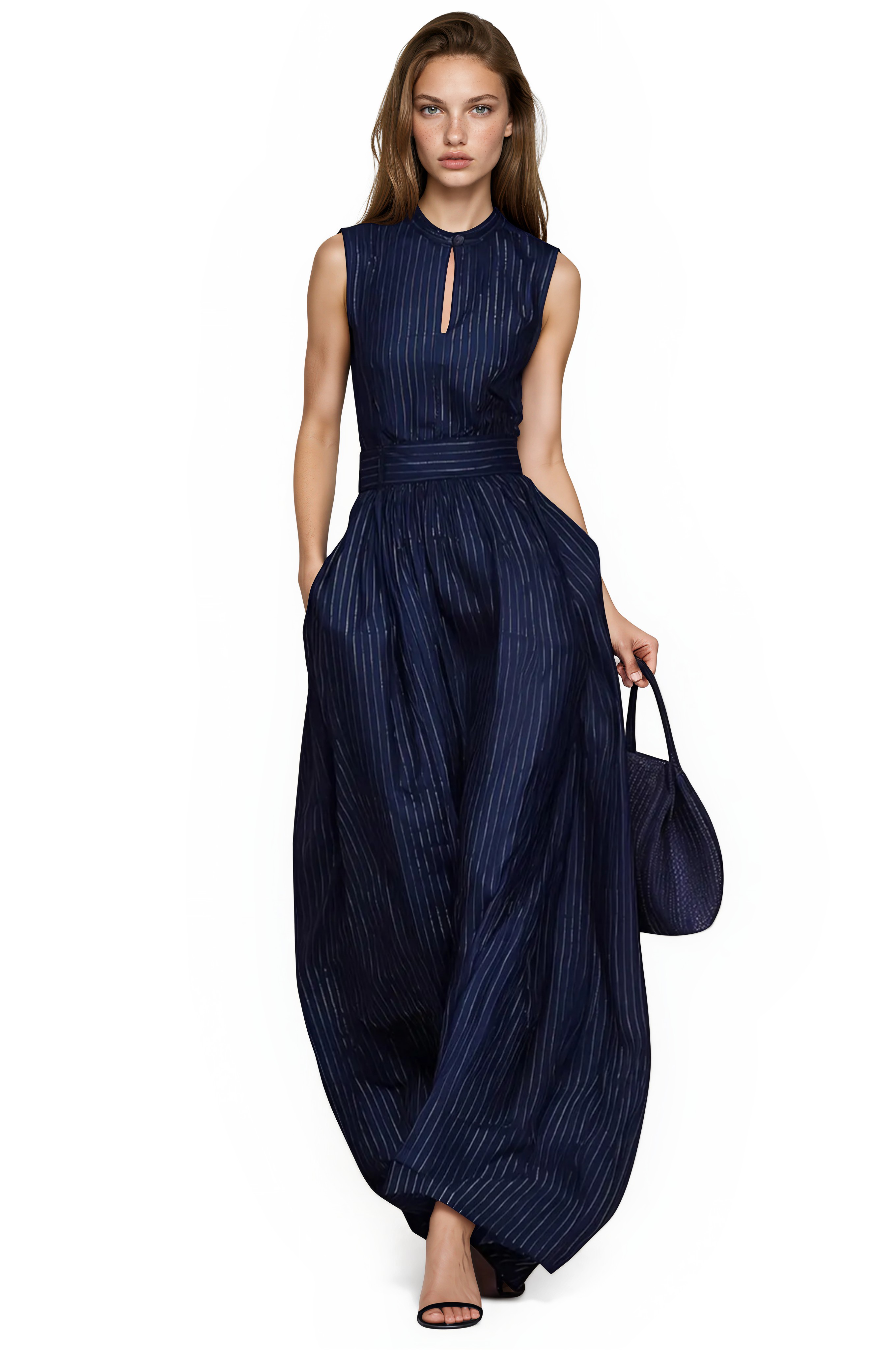 Hermanus Sleeveless Cutout Stripe Jumpsuit
