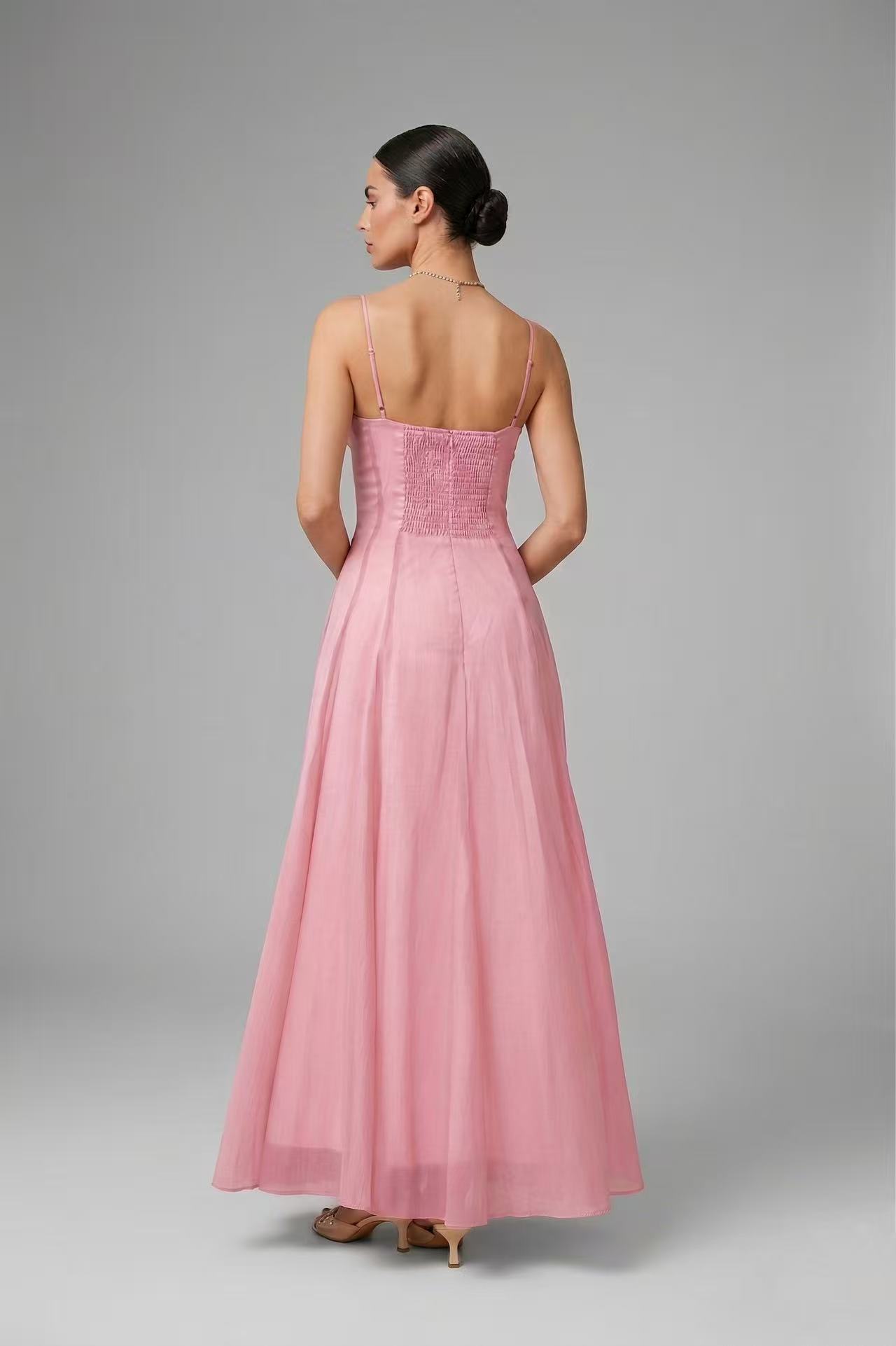 Sidonie Ruffled Shirred Tulle Maxi Dress