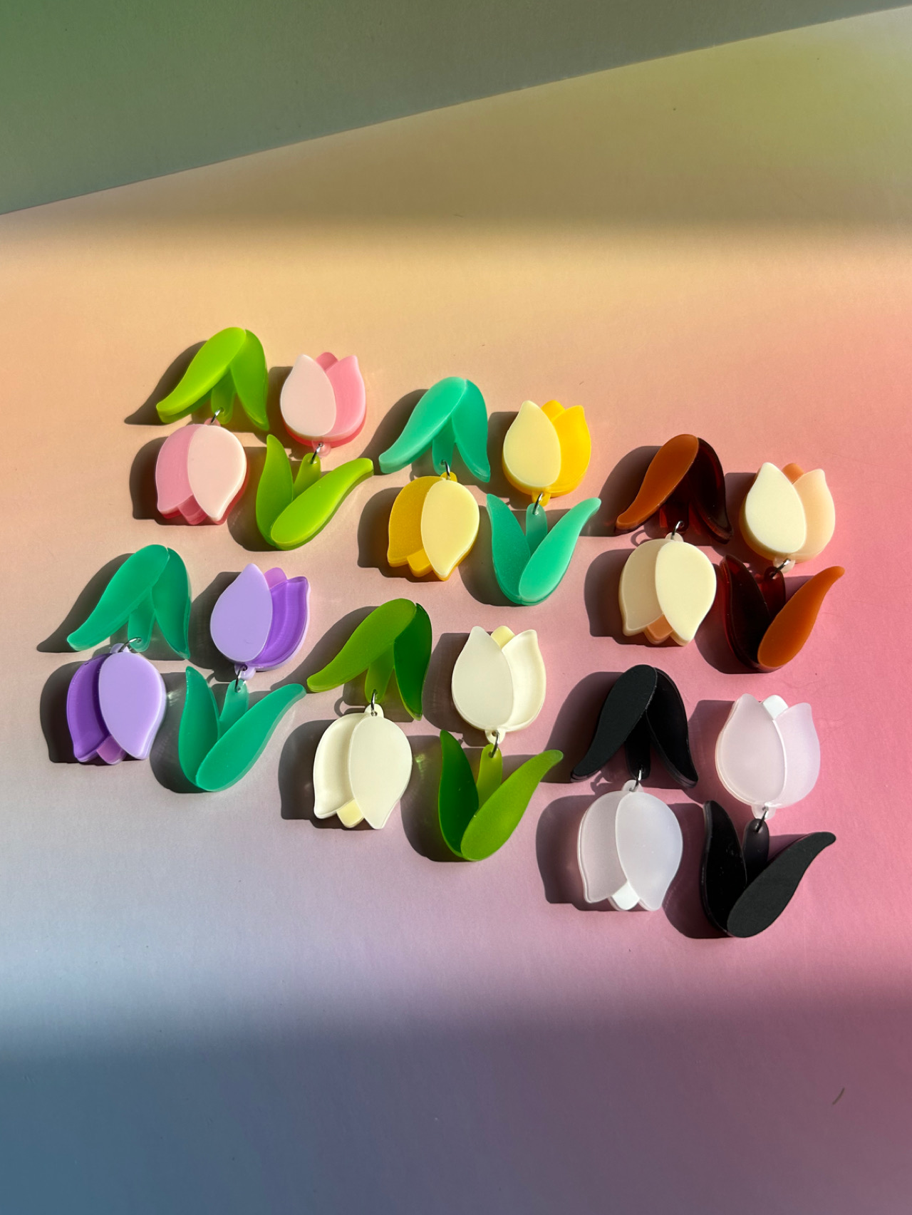 Salamando Acrylic Handmade Multi-Layer Tulip Earrings