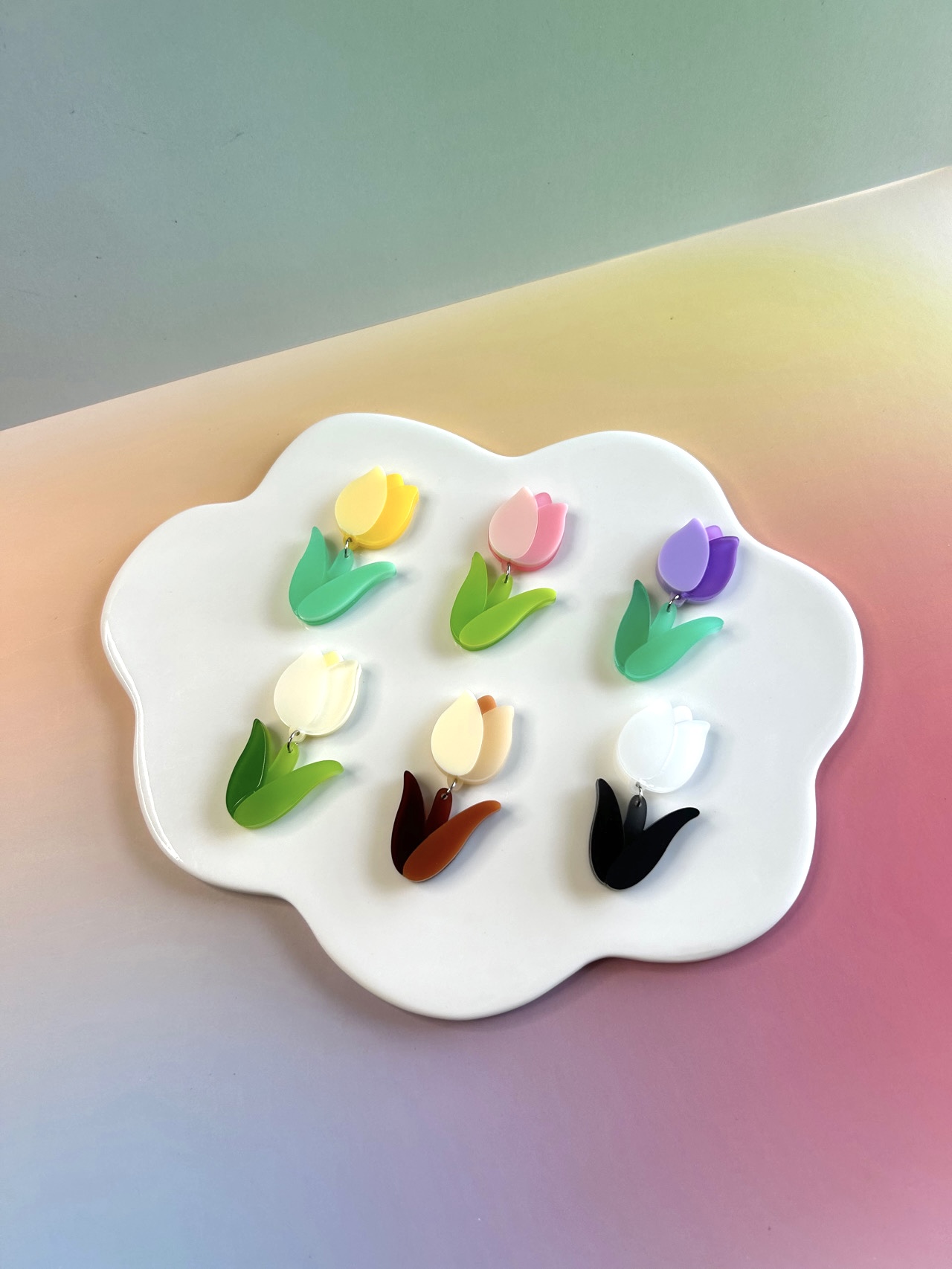 Salamando Acrylic Handmade Multi-Layer Tulip Earrings