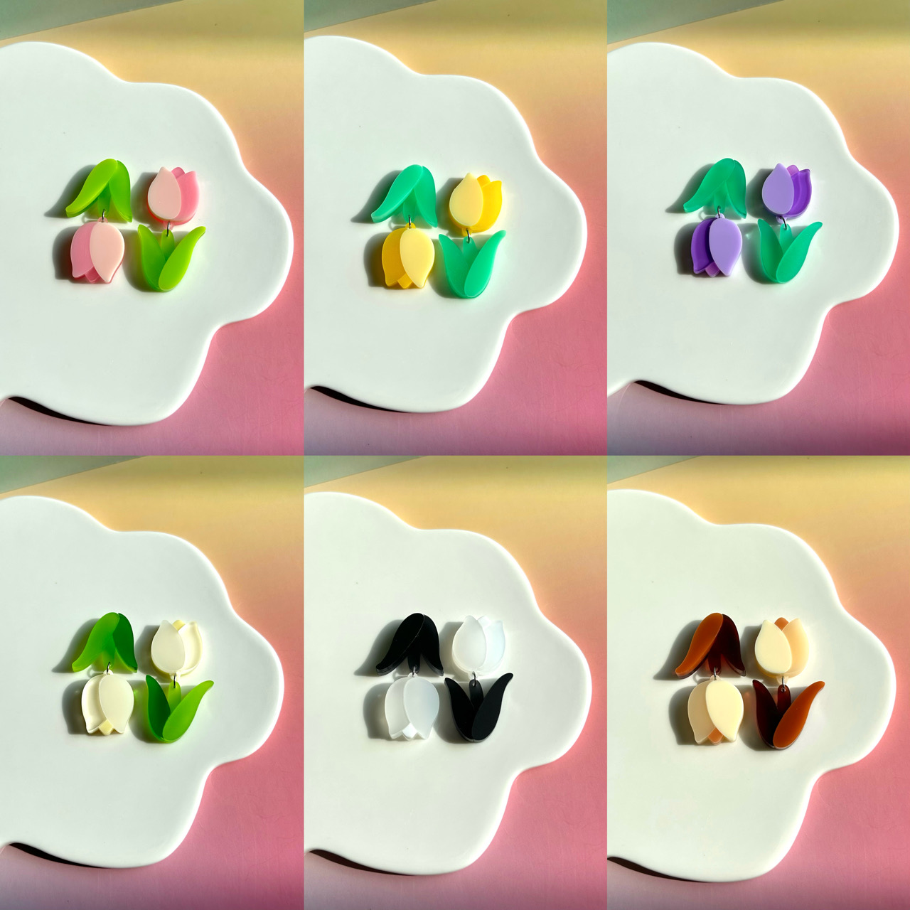 Salamando Acrylic Handmade Multi-Layer Tulip Earrings
