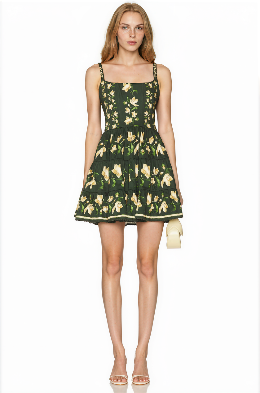 Aneirin Sleeveless Floral Mini Dress