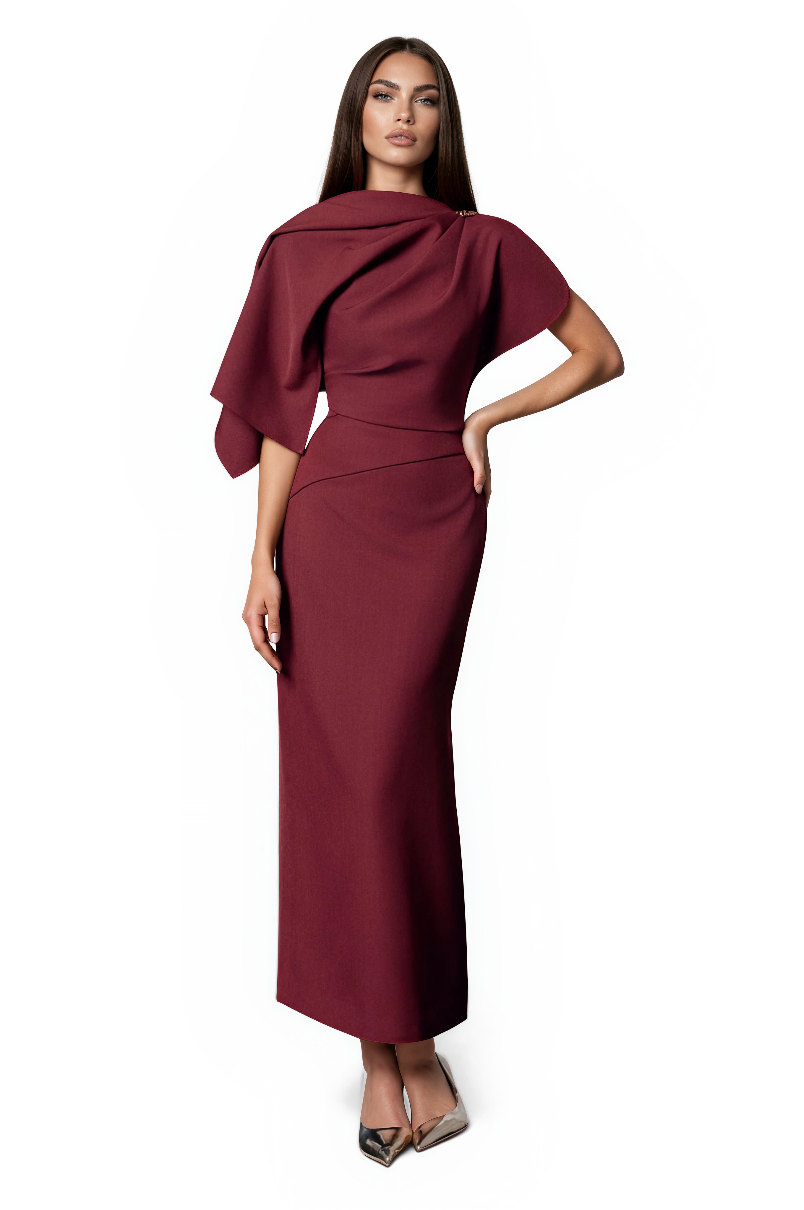 Fionnghal Ruch Shawl Maxi Dress