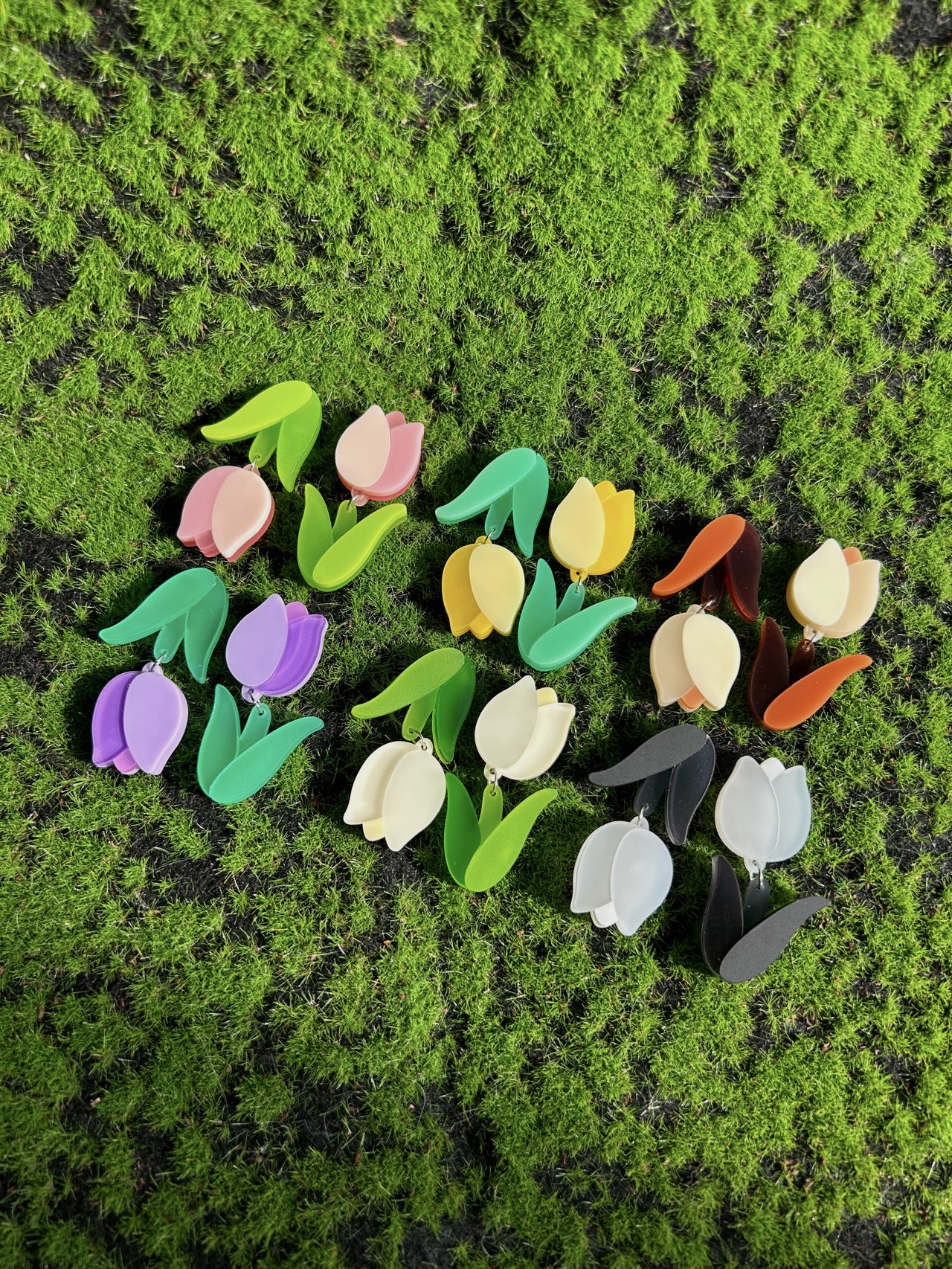 Salamando Acrylic Handmade Multi-Layer Tulip Earrings