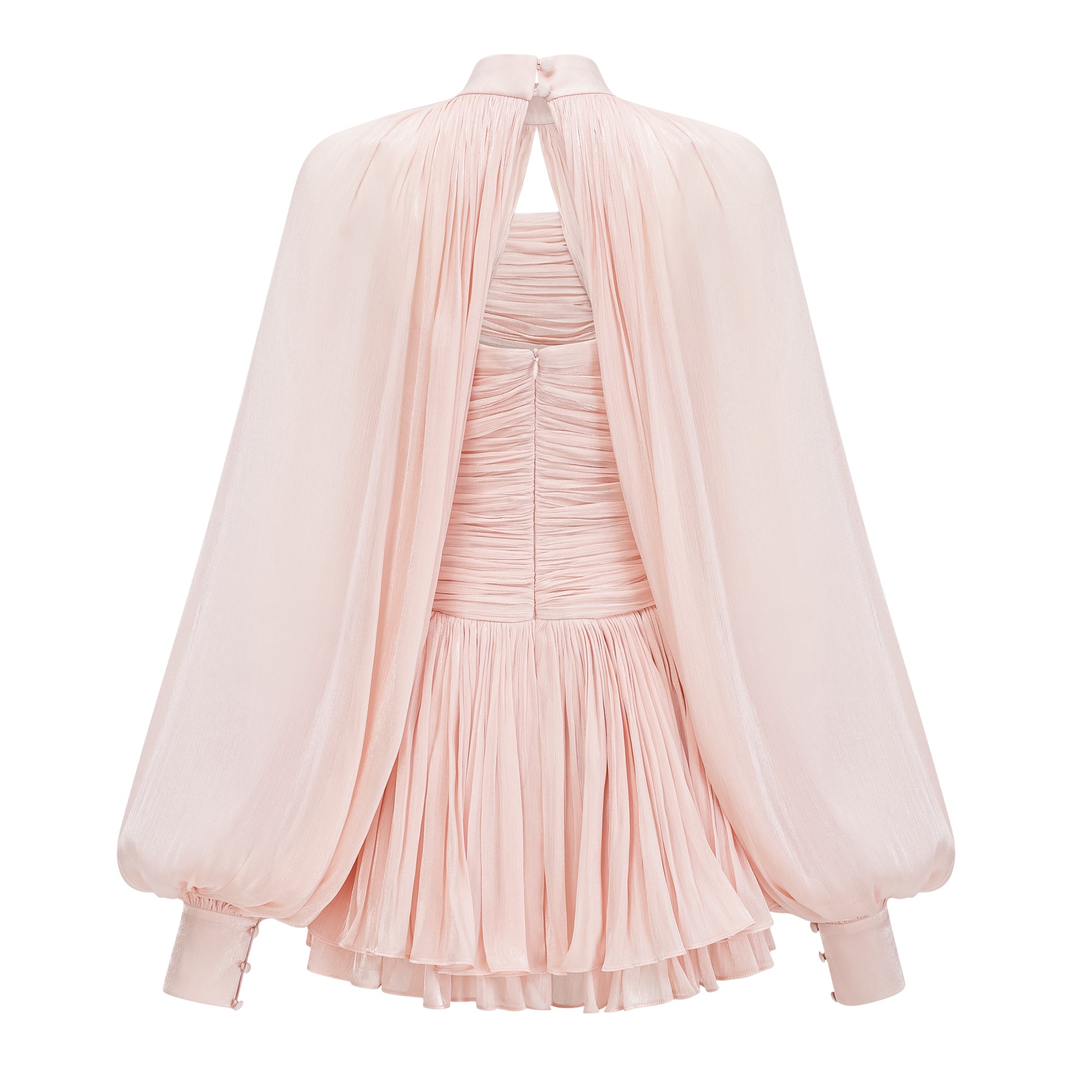 Théoline Pink Glossy Cape & Dress Set