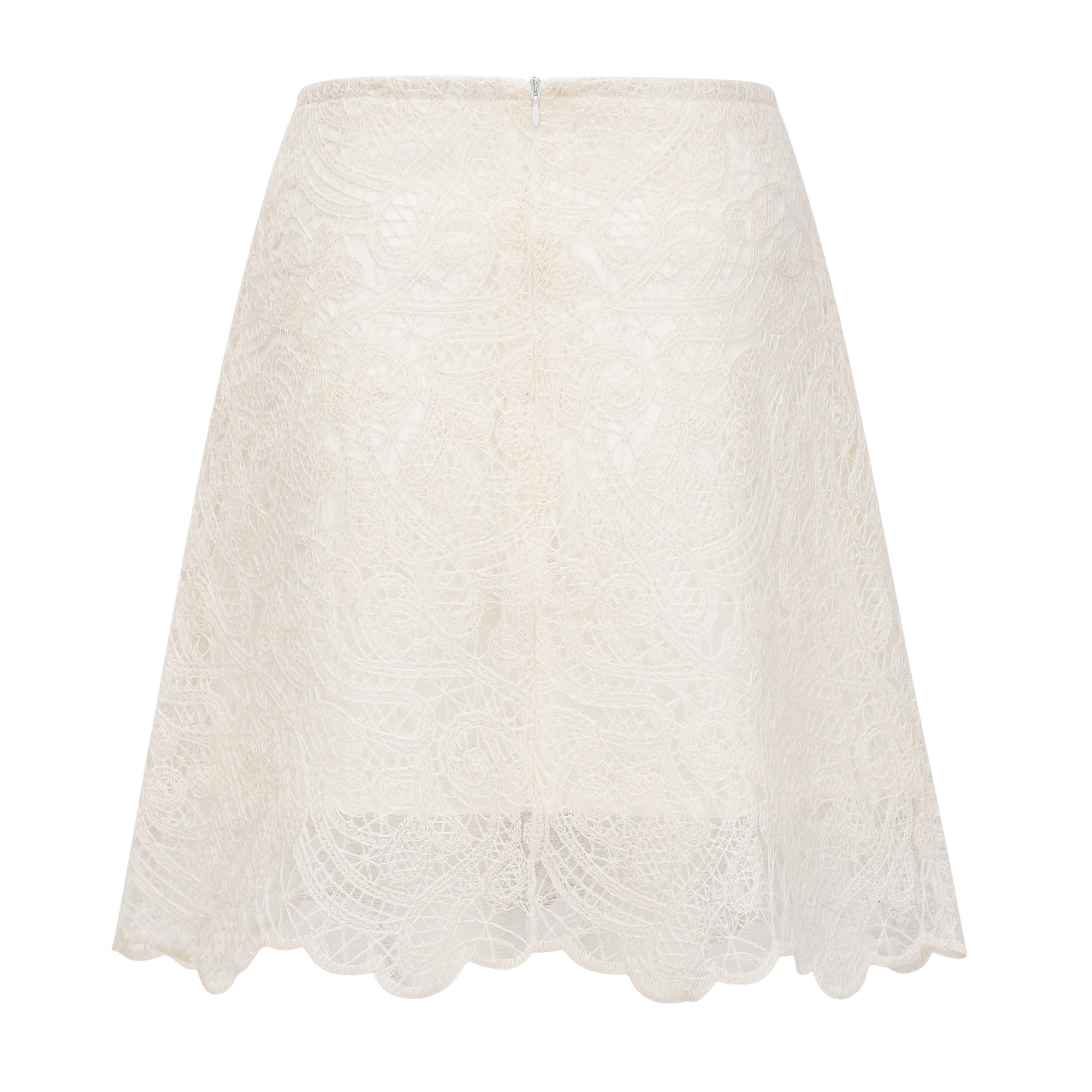 Eugénie Cream White Lace Blouse & Skirt Set