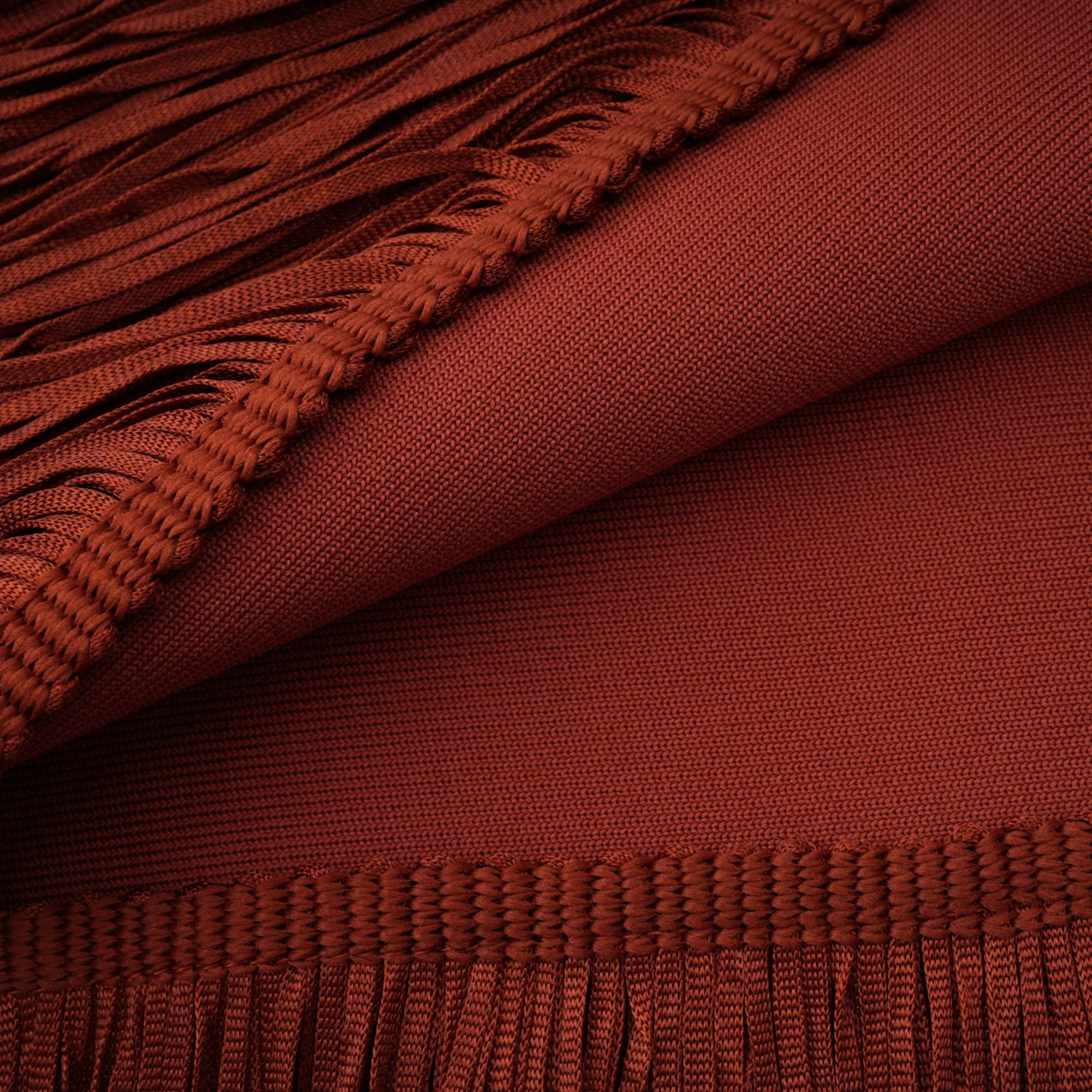 Delta Rusty Red Halterneck Fringed Maxi Gown