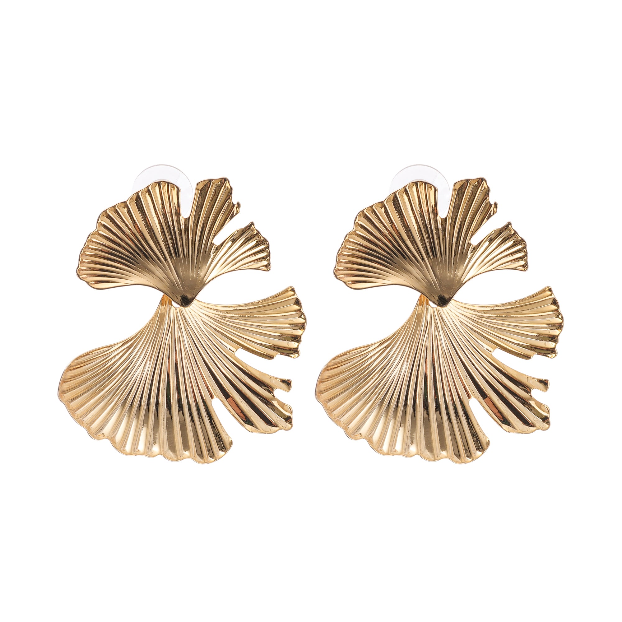 Hunster gold filled ginkgo earrings