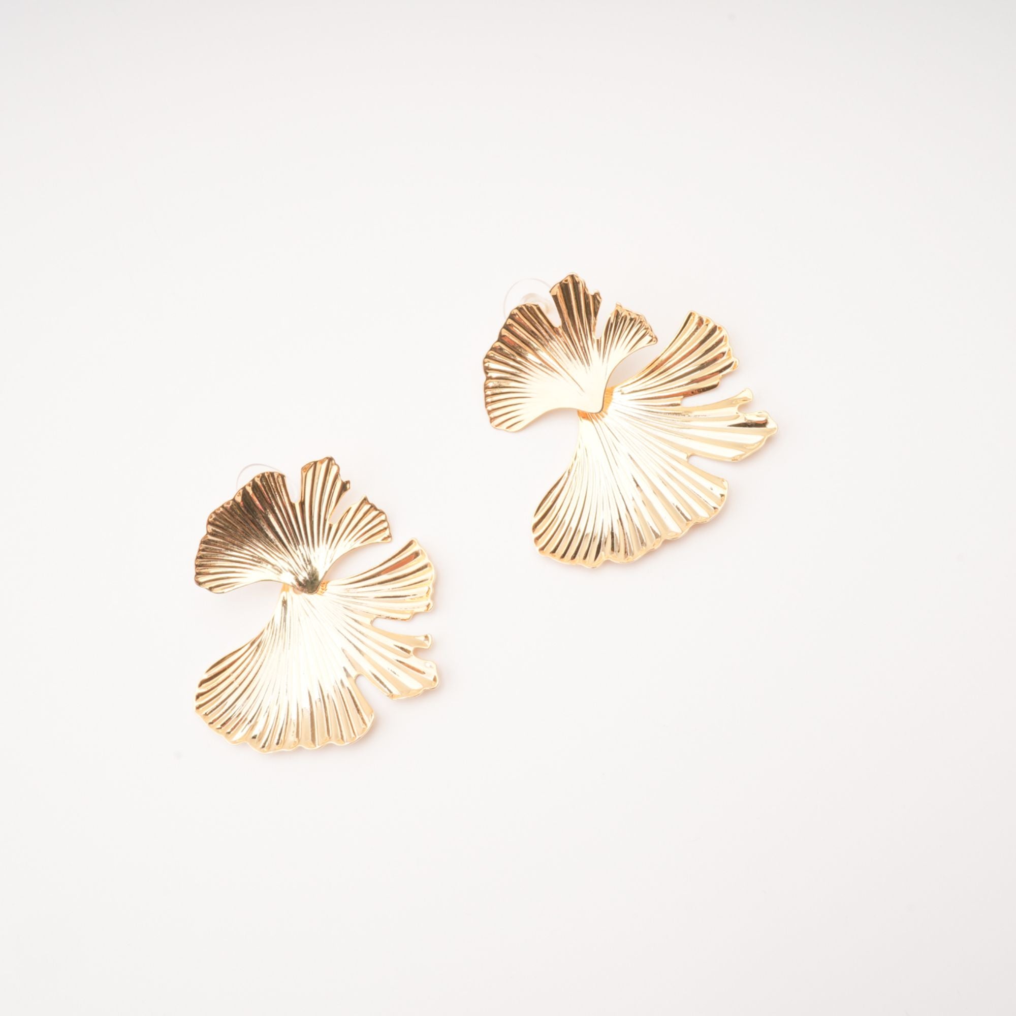 Hunster gold filled ginkgo earrings