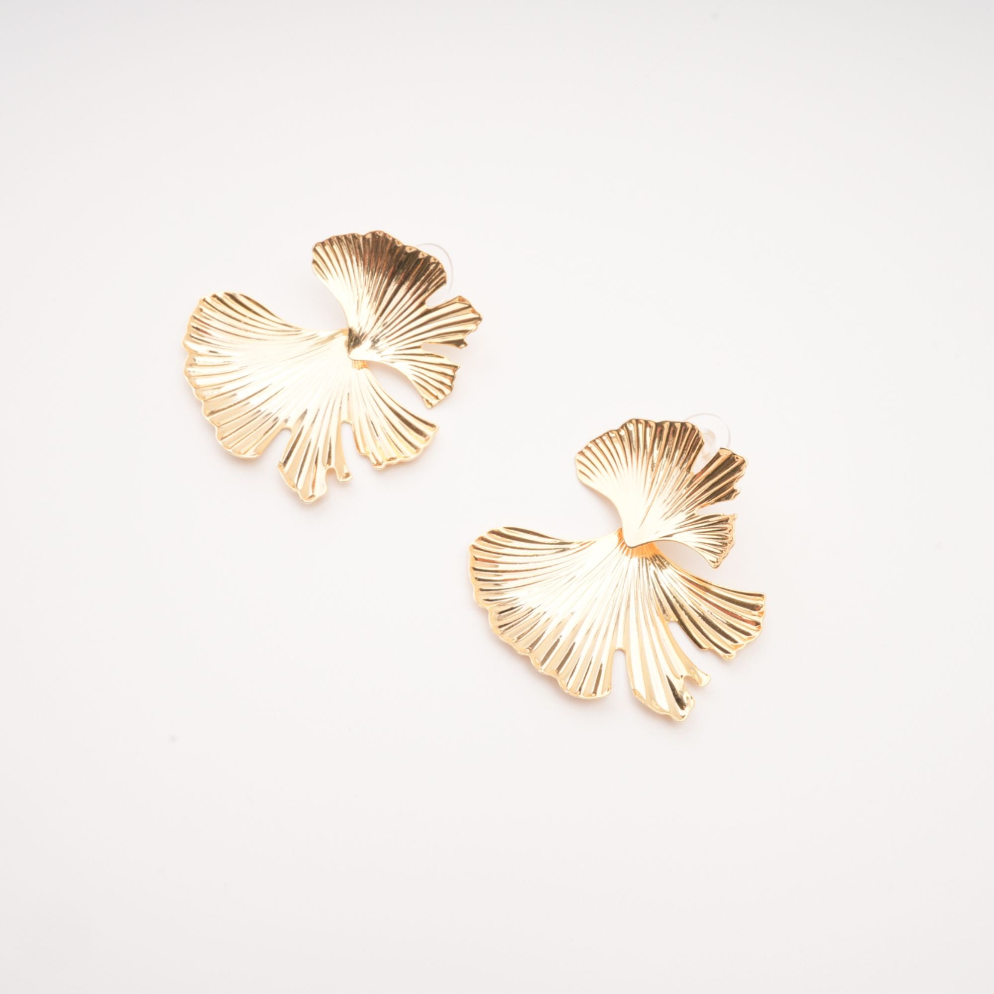 Hunster gold filled ginkgo earrings