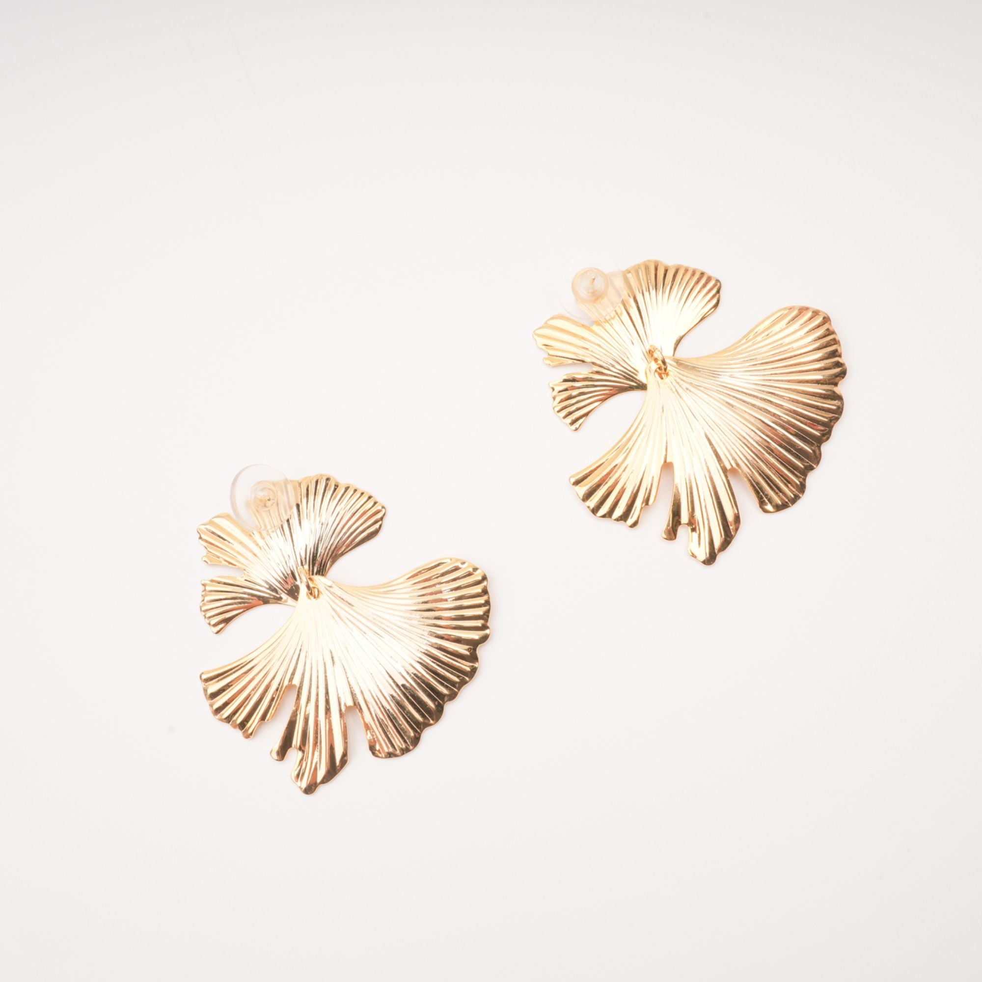 Hunster gold filled ginkgo earrings