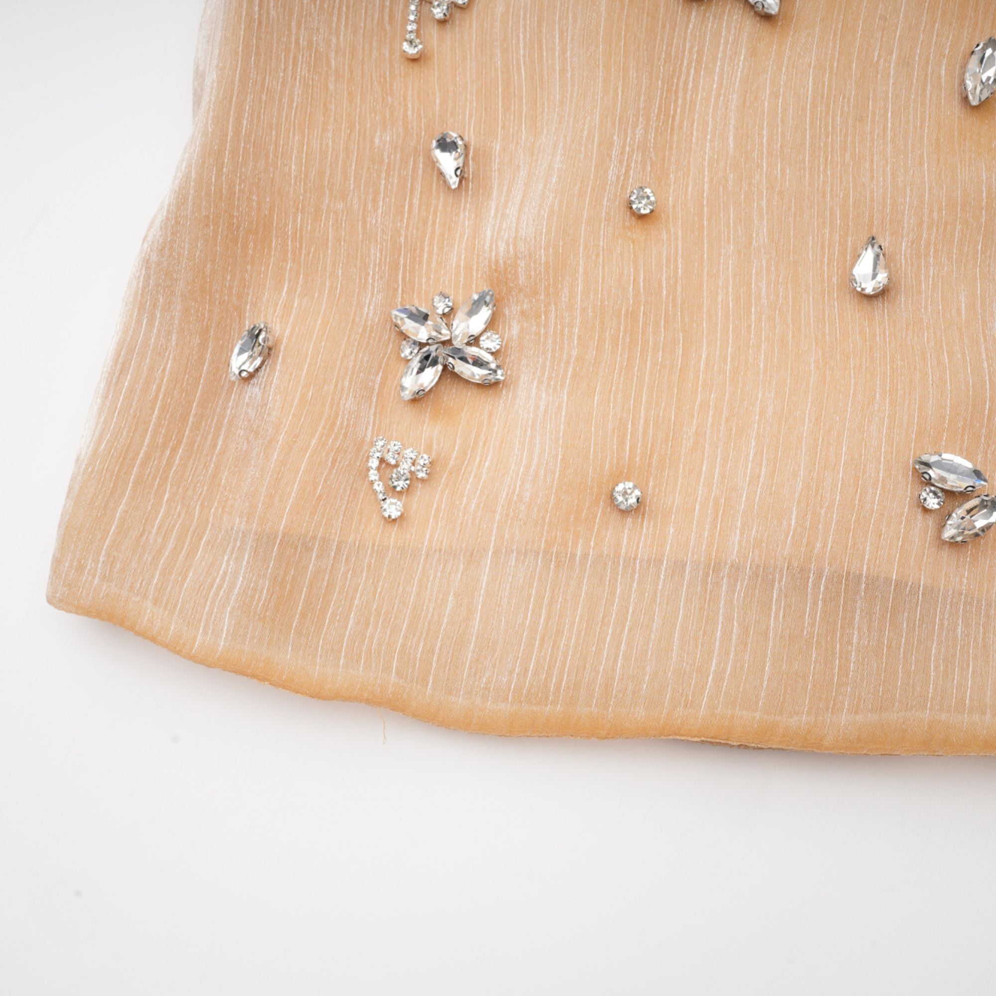 Zala gold crystal-embellished panelled mini dress