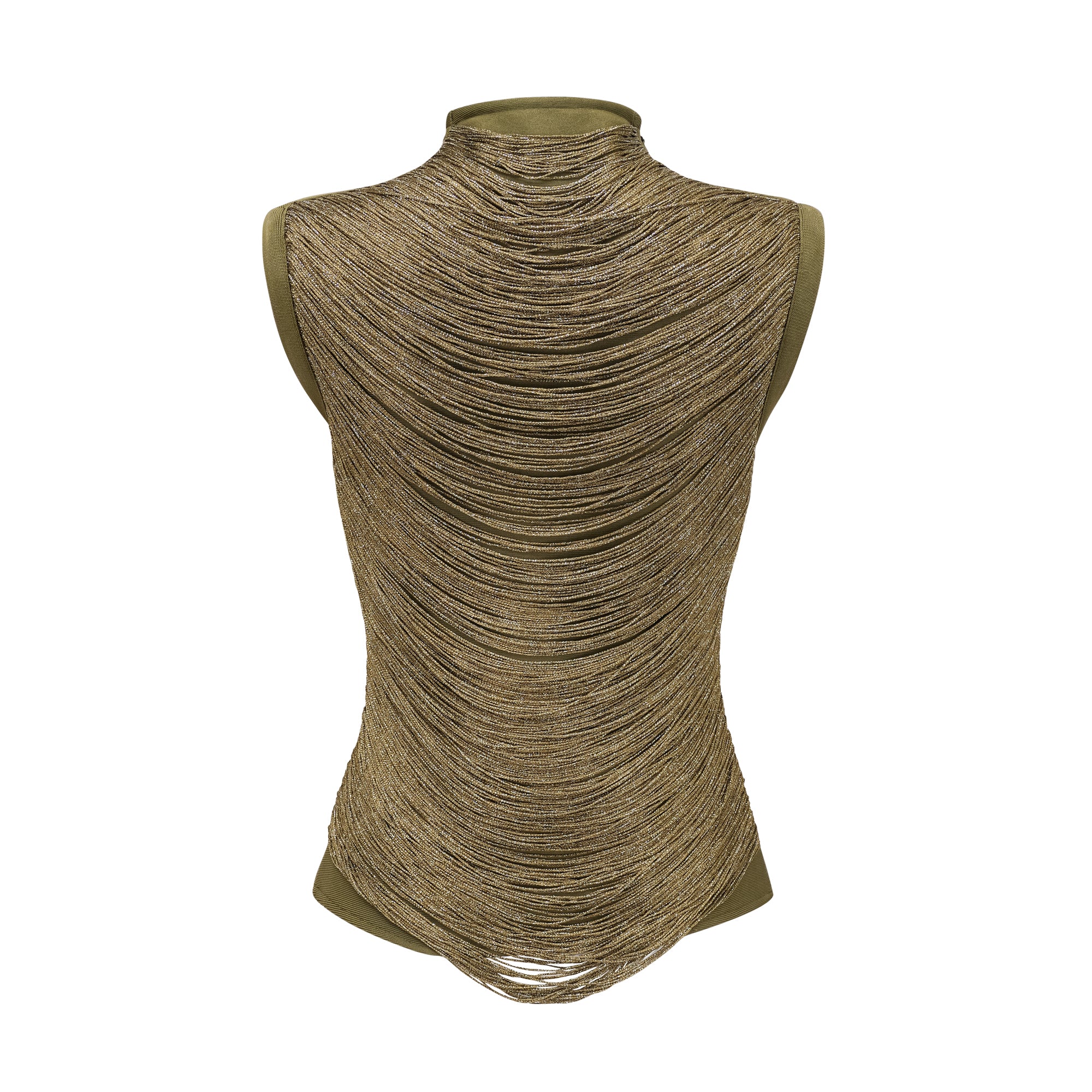 Quitterie Green Fringed Top & Satin Skirt Set