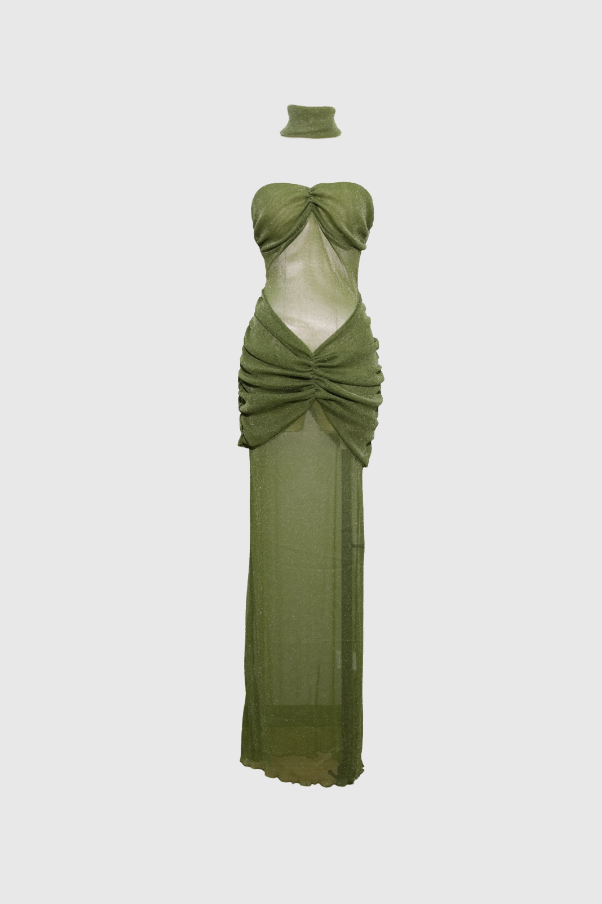 Aurora Strapless Sequin Maxi Dress In Green