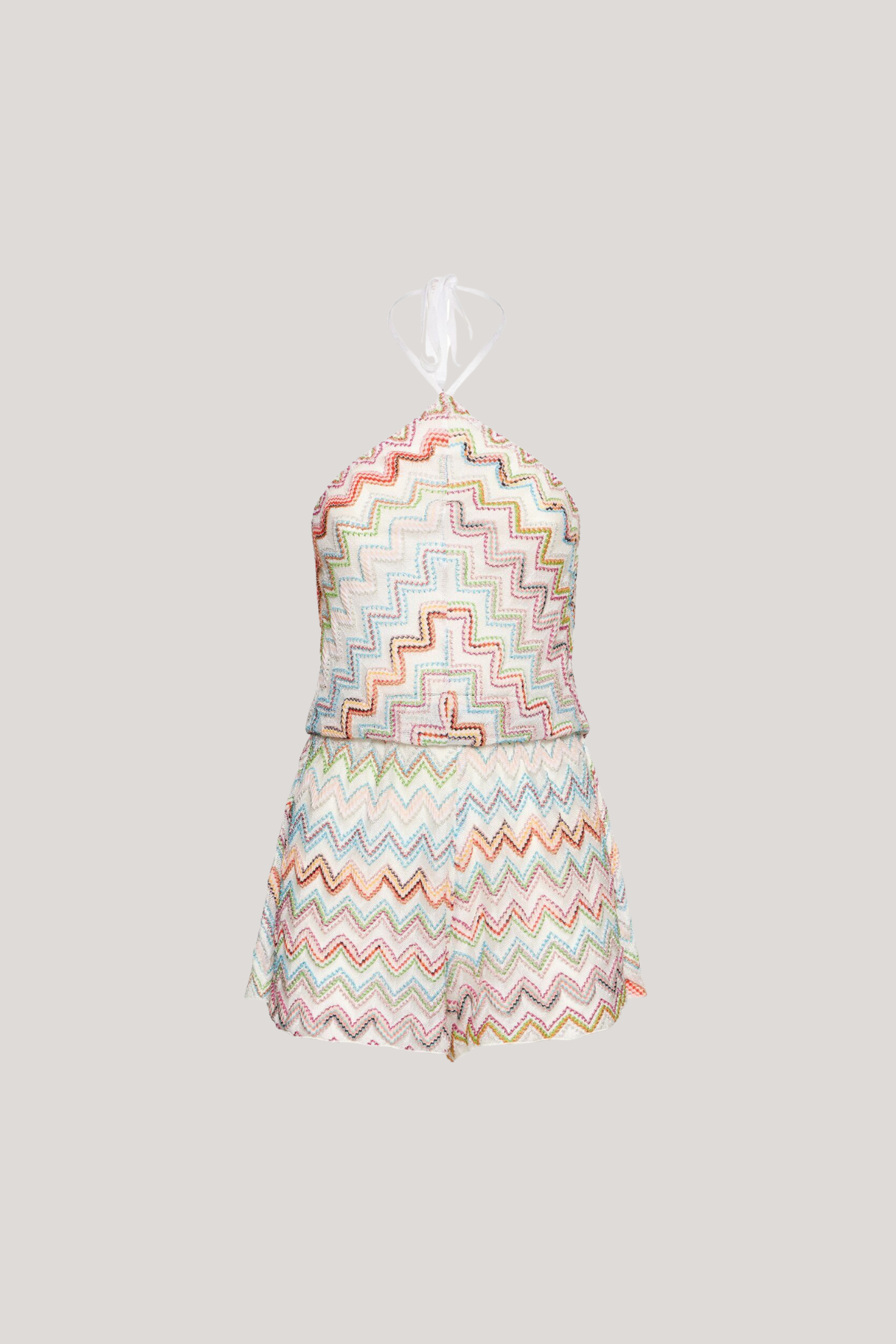 Cayetana Halter Neck Stripe Playsuit