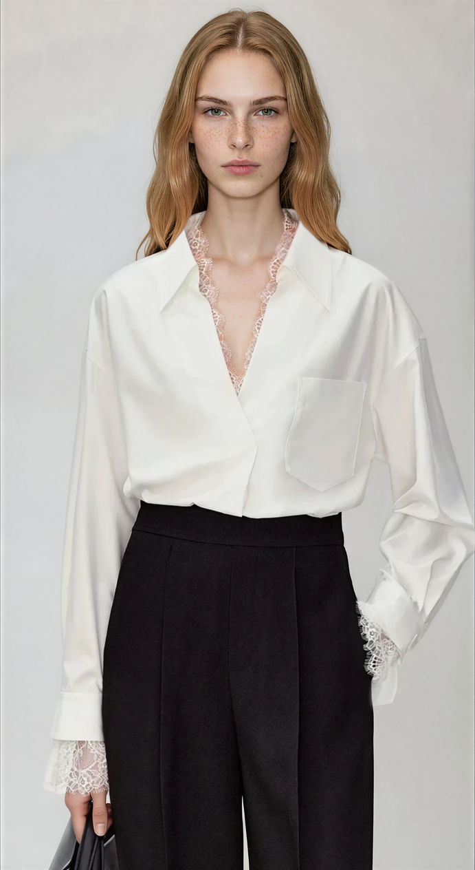 Emmie Lace V Neck Shirt