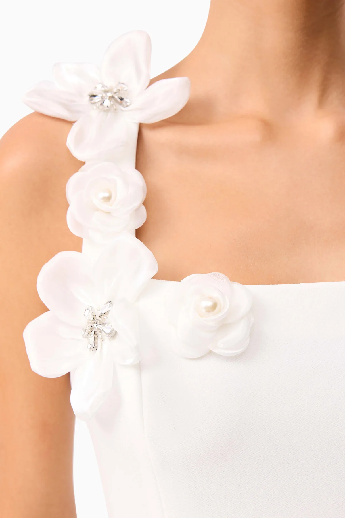 Chasmop Sleeveless Flower Pearl Mini Dress