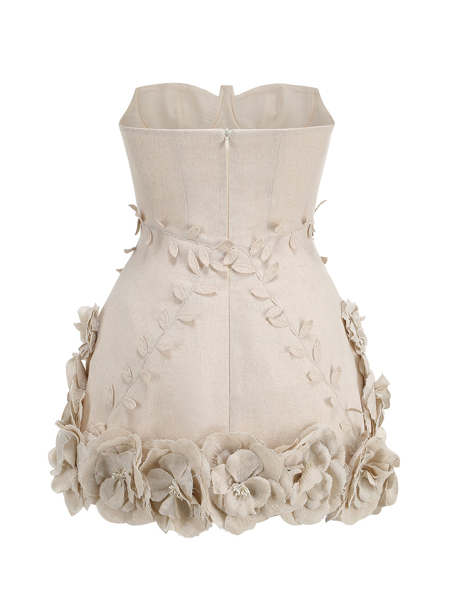 Lenticor Corset Flower Off Shoulder Mini Dress