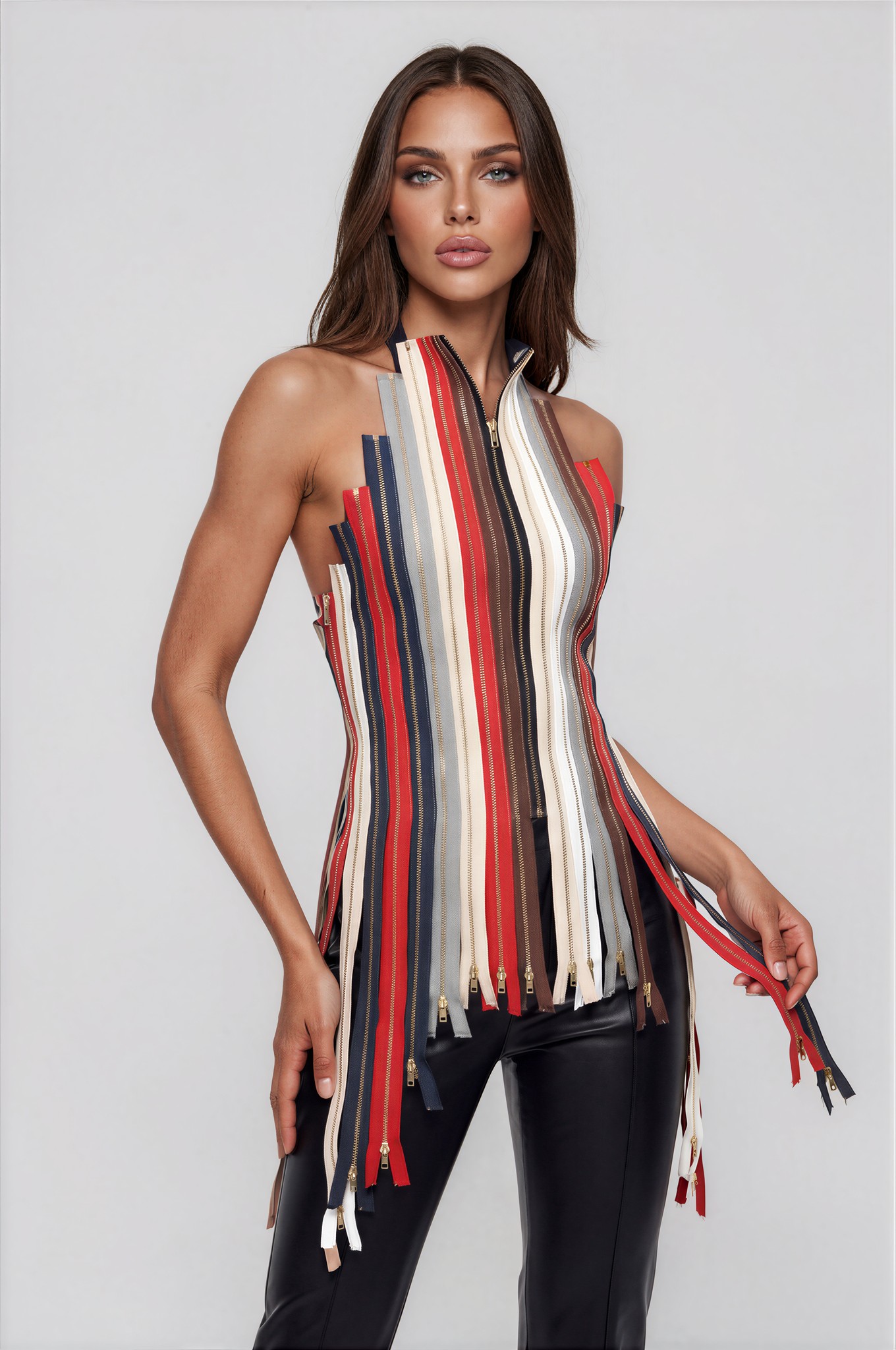 Deitra Deconstruct Zipper Top